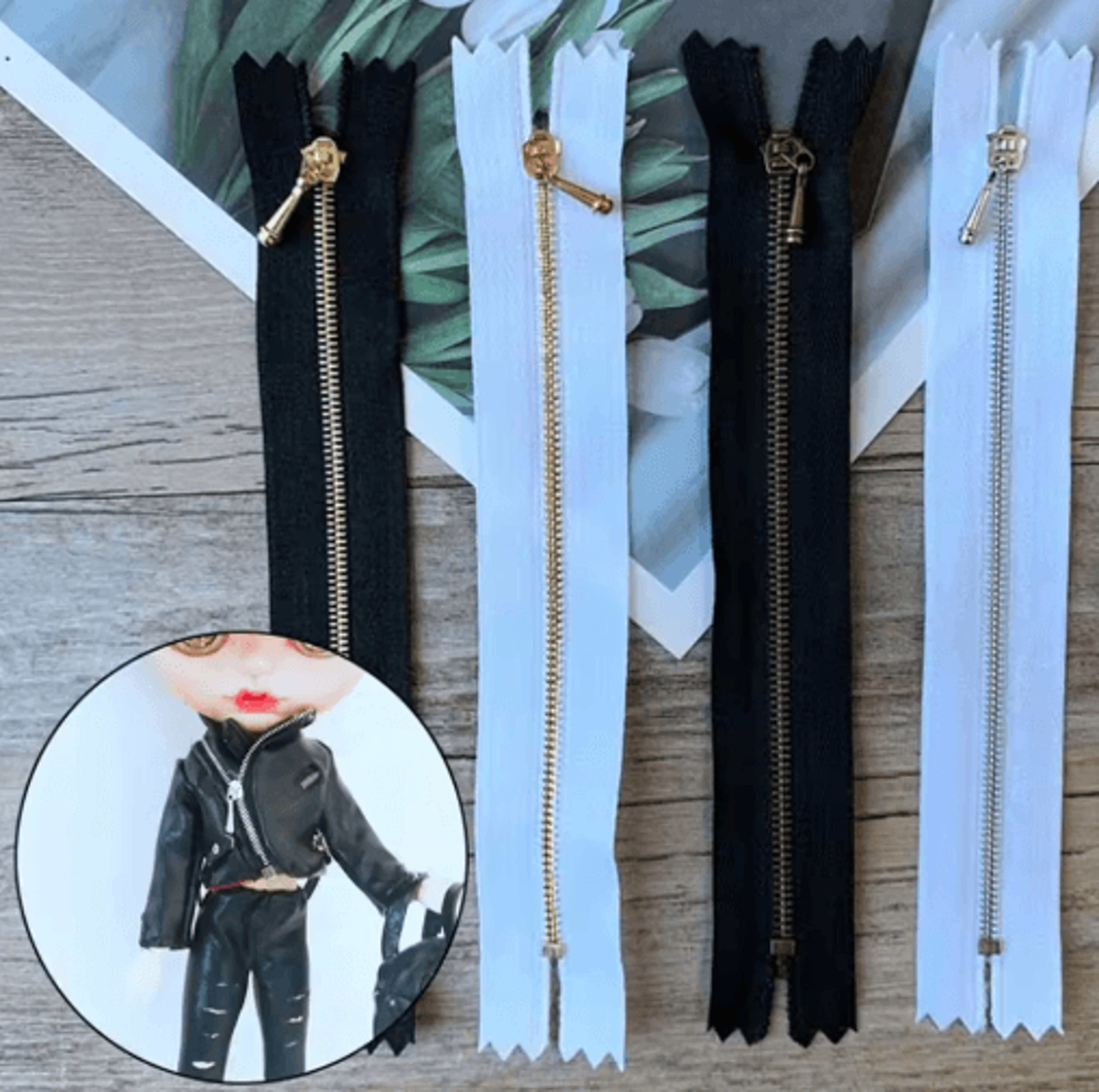 mini doll clothing zippers – decorative 10cm & 12cm zipper appliques for sewing & crafts
