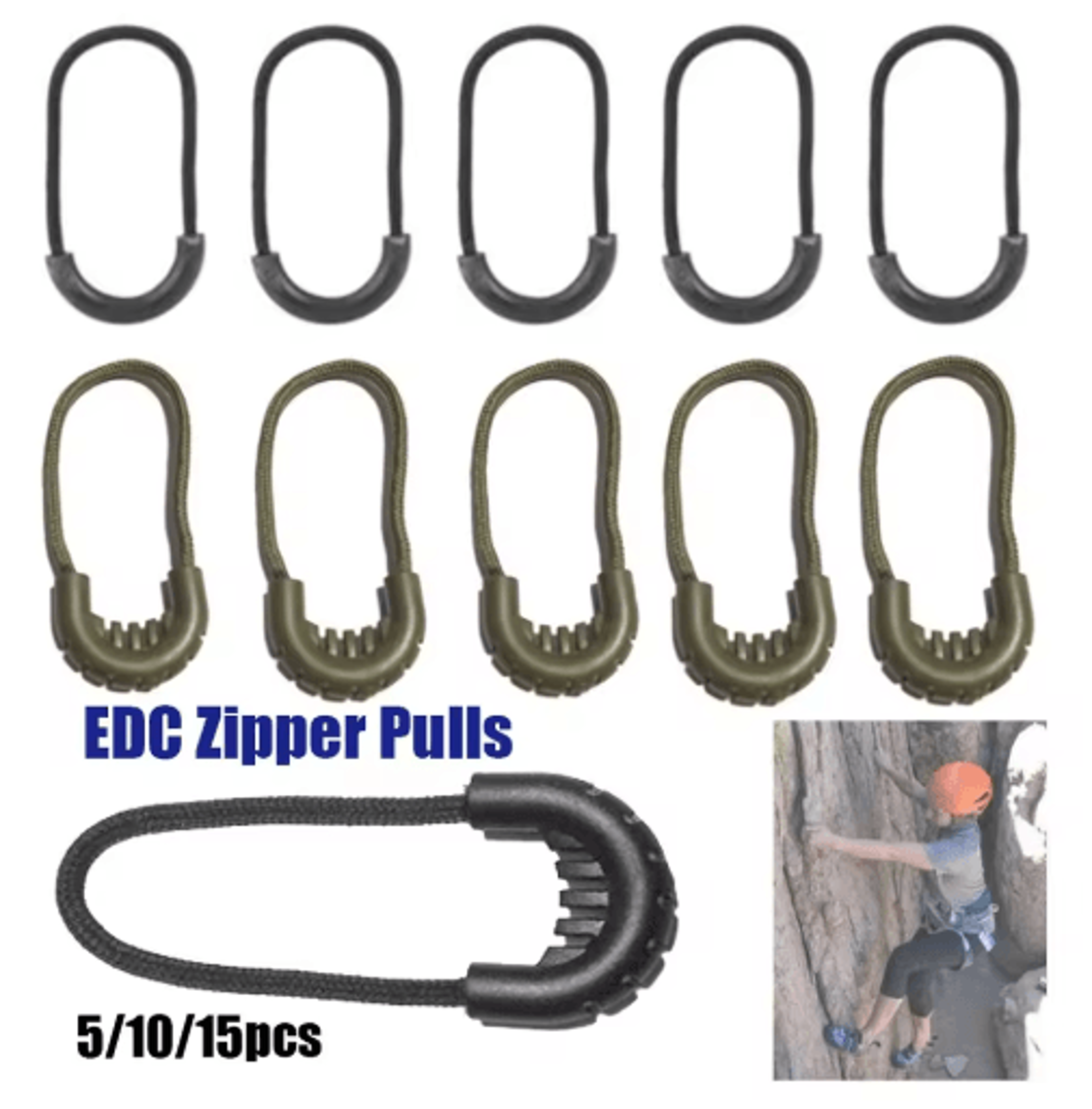 edc zipper pull replacement set – multi-purpose cord pull tabs for backpacks, luggage & outdoor gear