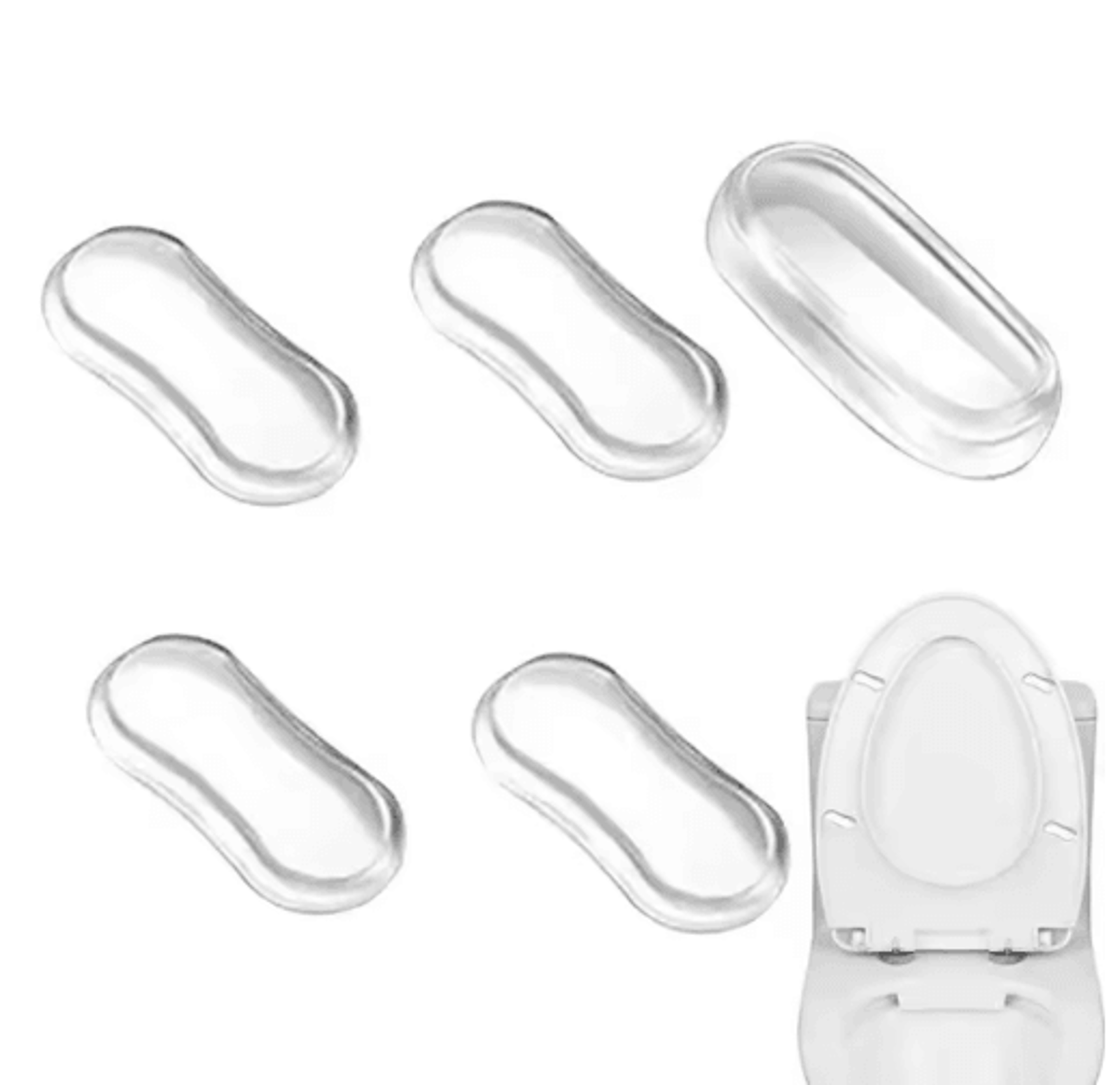 silicone toilet seat bumper pads – strong adhesive replacement buffers for toilet seat & lid
