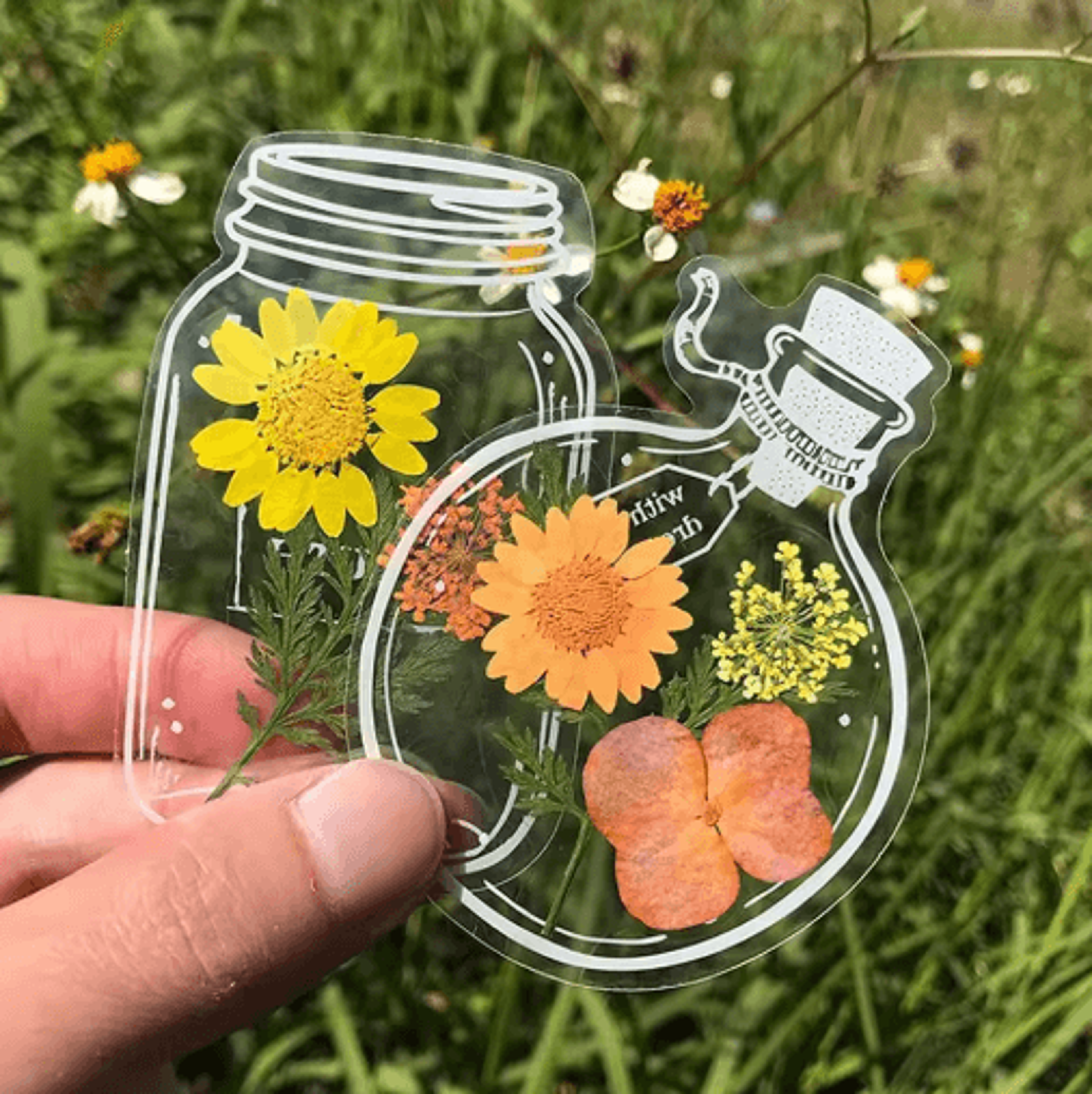 30pcs transparent pressed flower bookmarks – herbarium floral page markers for books & journals