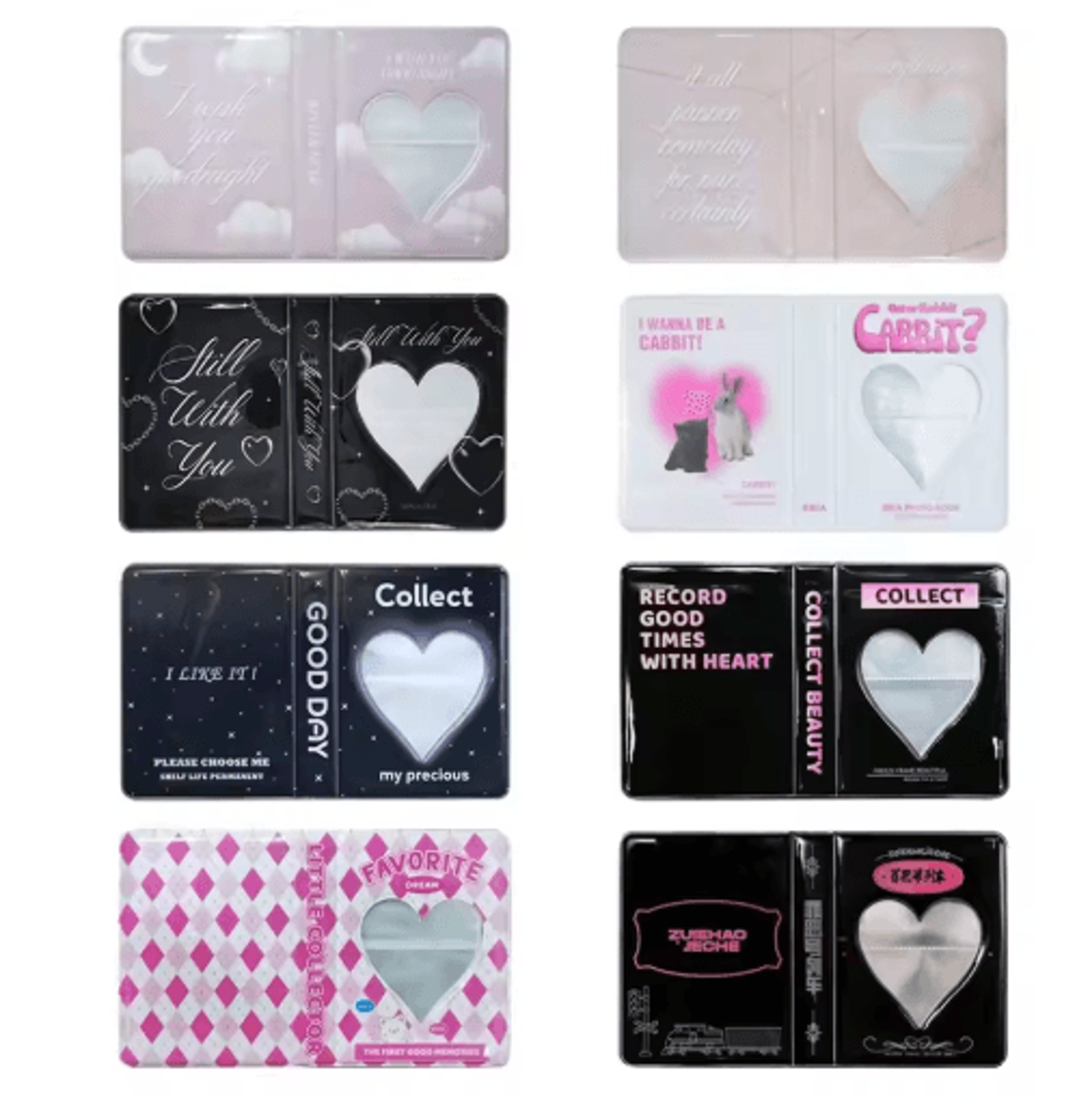 64-pocket mini photo album – heart cover photocard holder for k-pop cards, photos & name cards