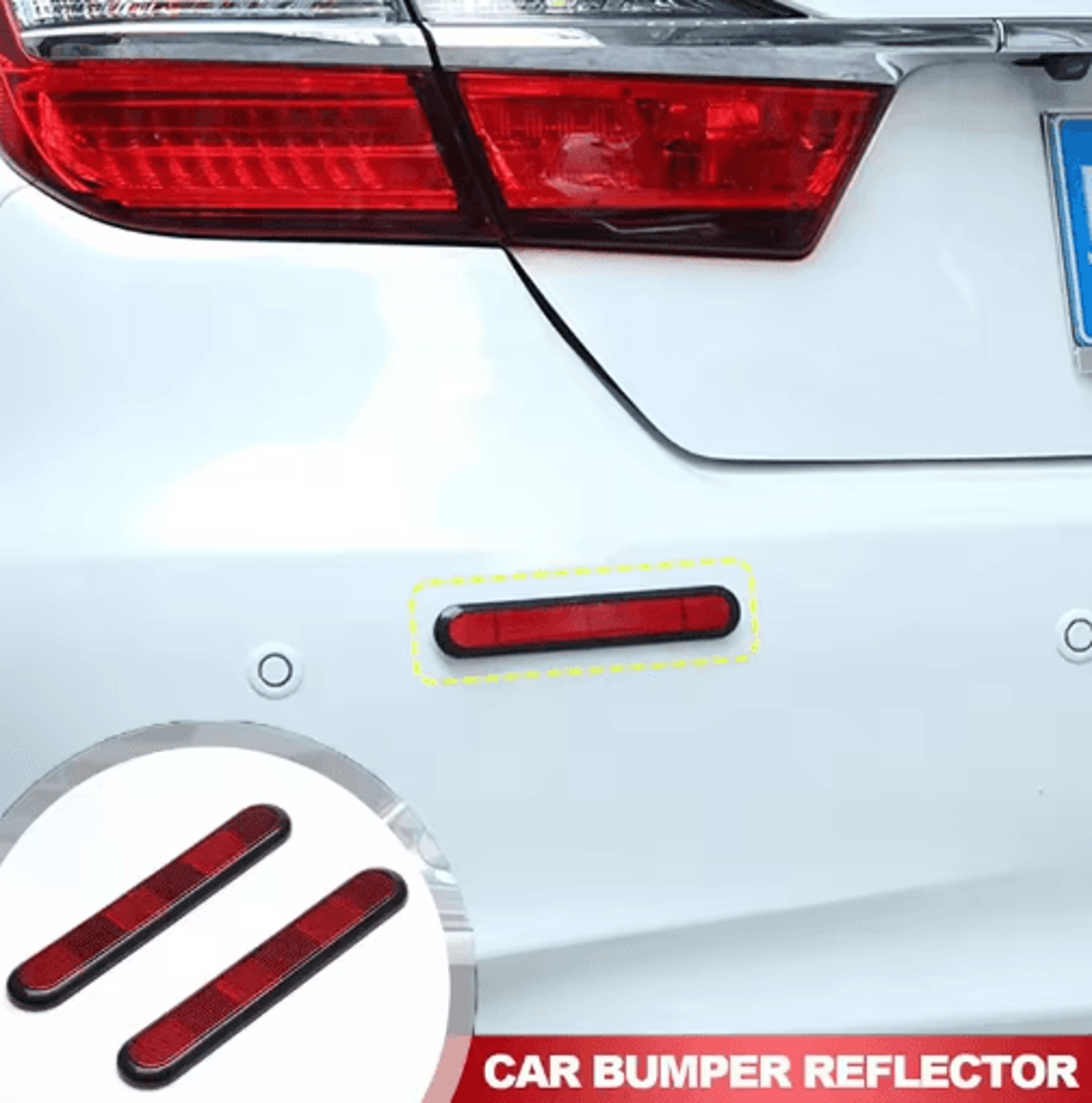 2pcs reflective car & motorcycle safety reflectors – high-visibility bumper & front fork reflective stickers