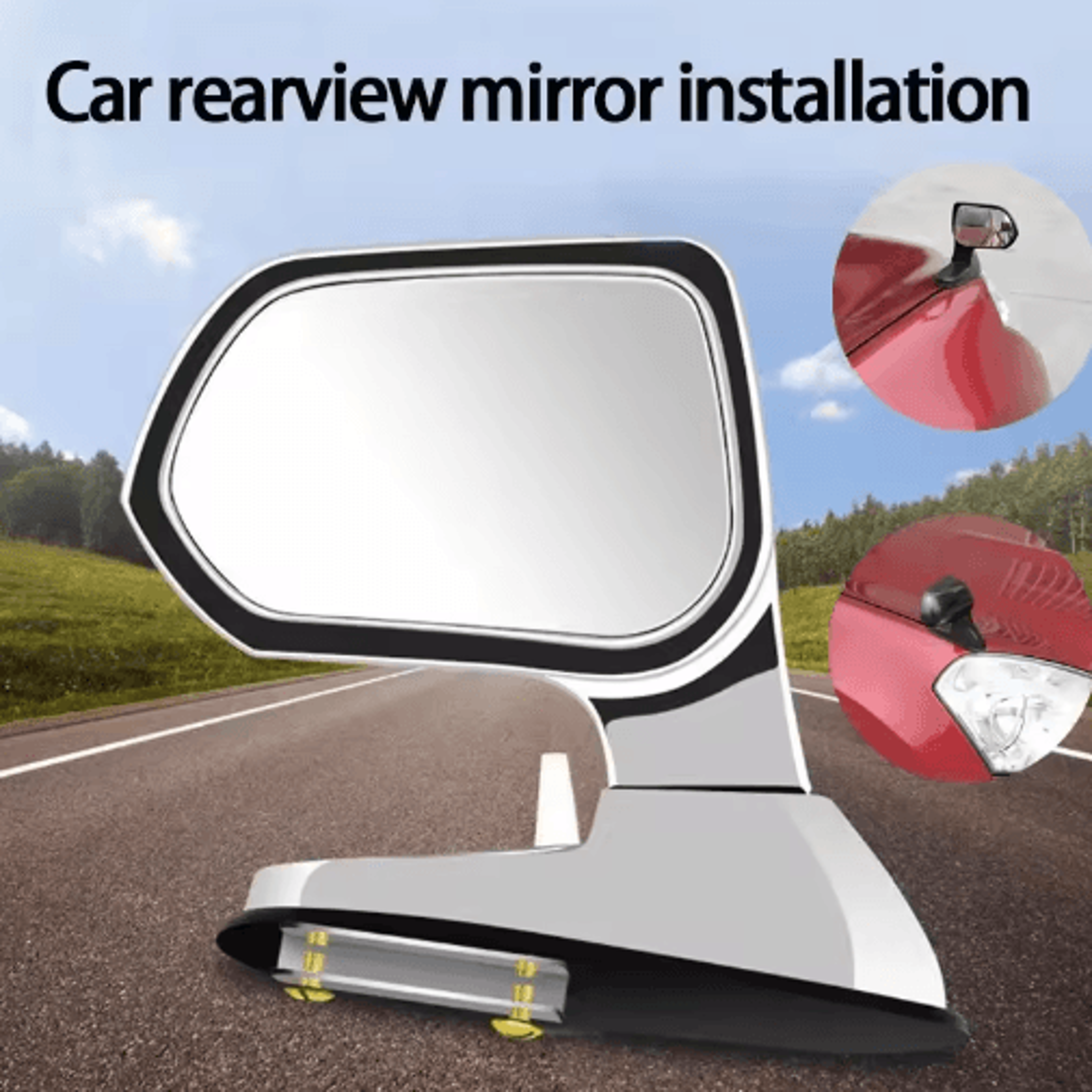 wide-angle car blind spot mirror – auxiliary rearview mirror for hood, side mirror & reverse parking