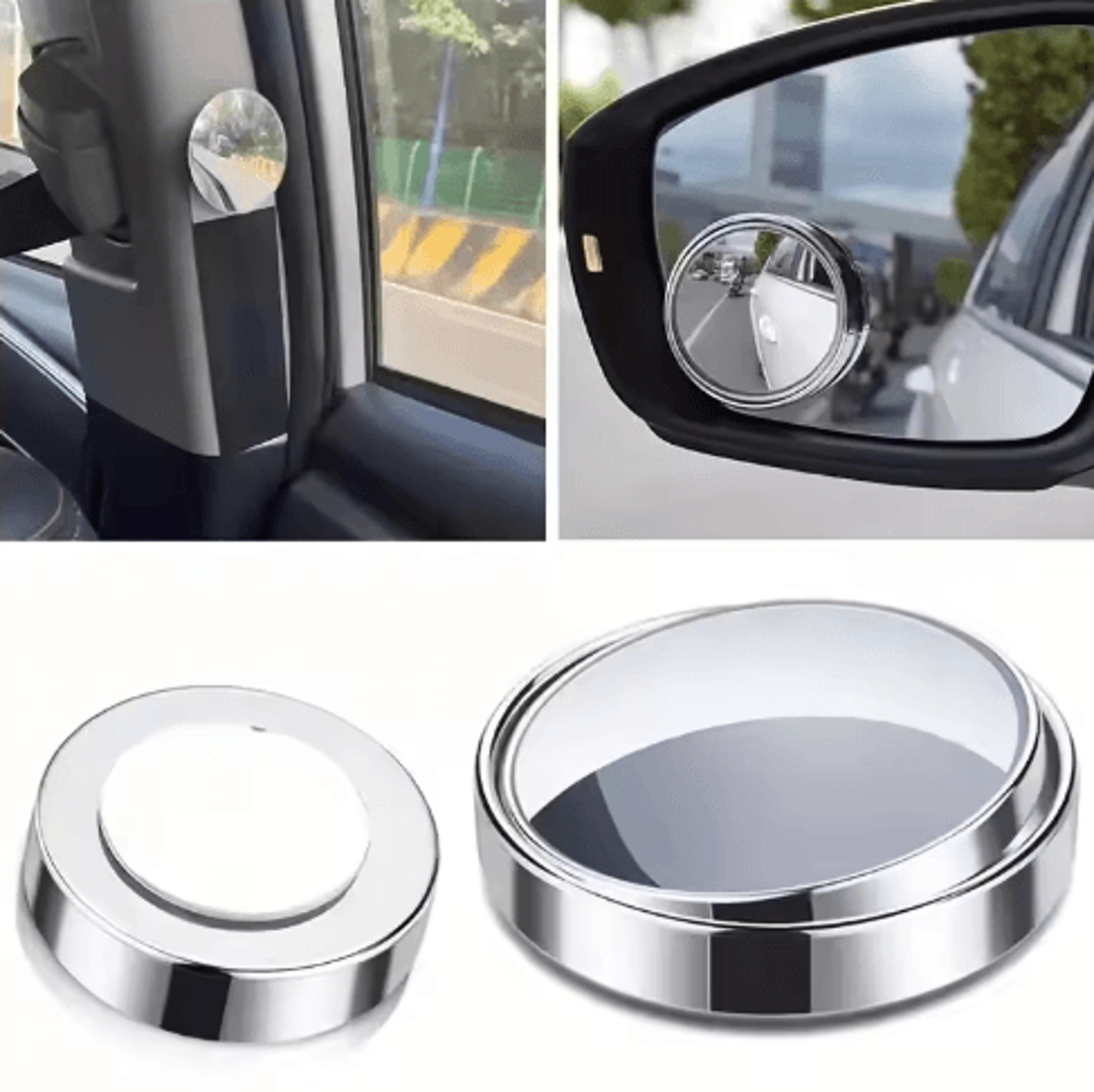 4pcs 360° adjustable blind spot mirrors – wide-angle convex rearview mirrors for cars & motorcycles
