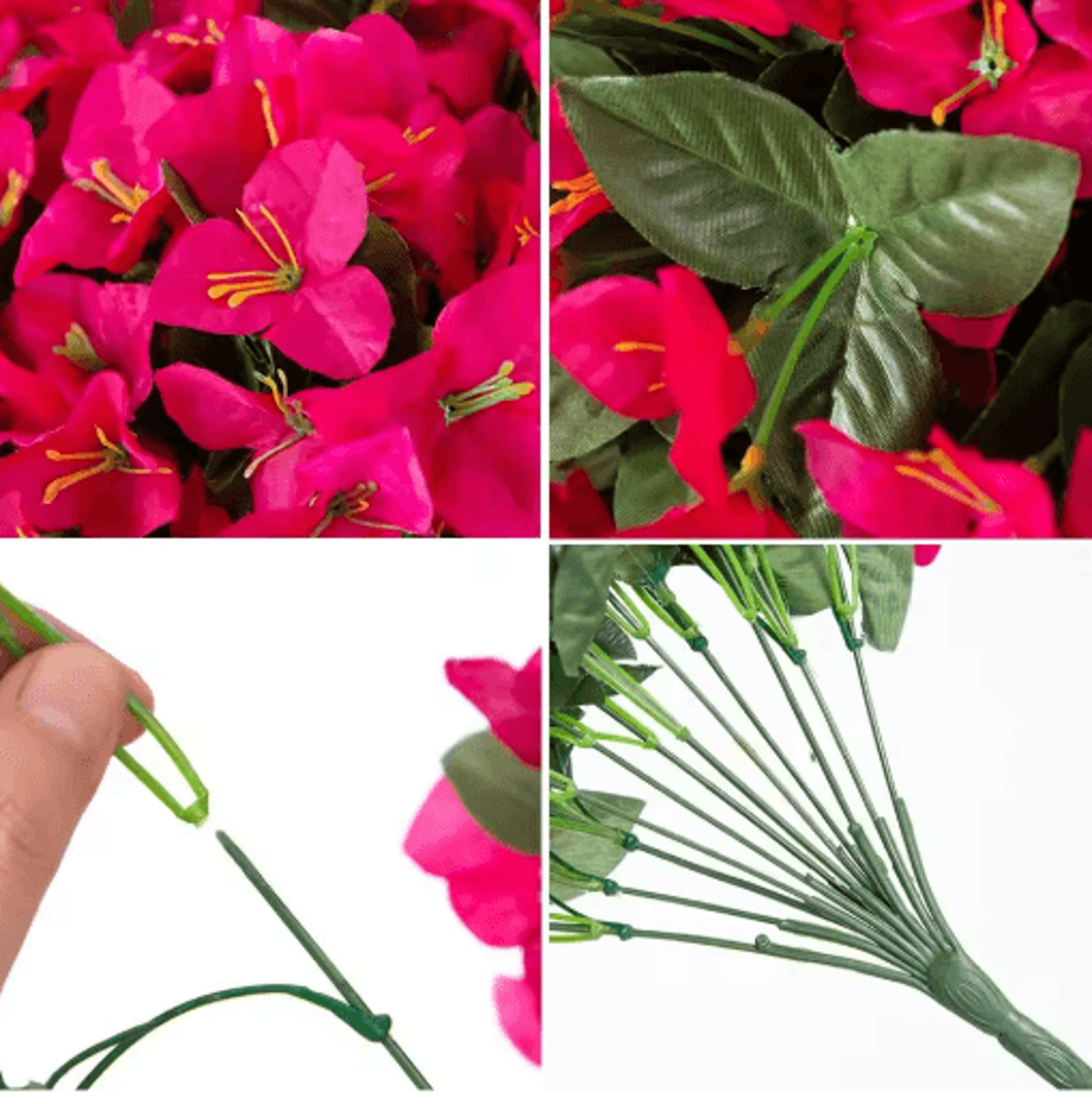 uv-resistant artificial bougainvillea vine – realistic long trailing faux flowers for indoor & outdoor decor
