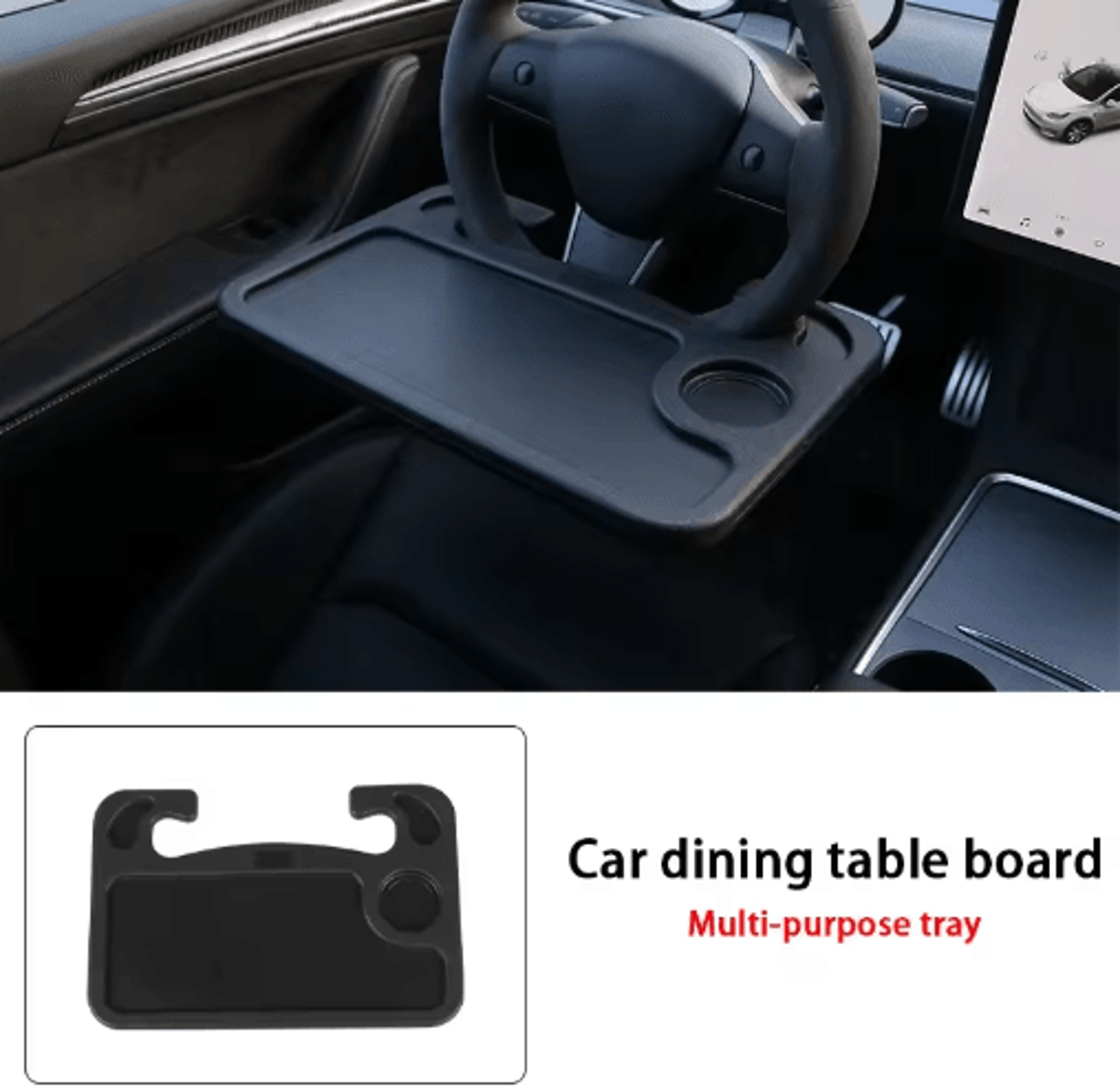 multifunctional car steering wheel tray – portable car dining table & laptop desk