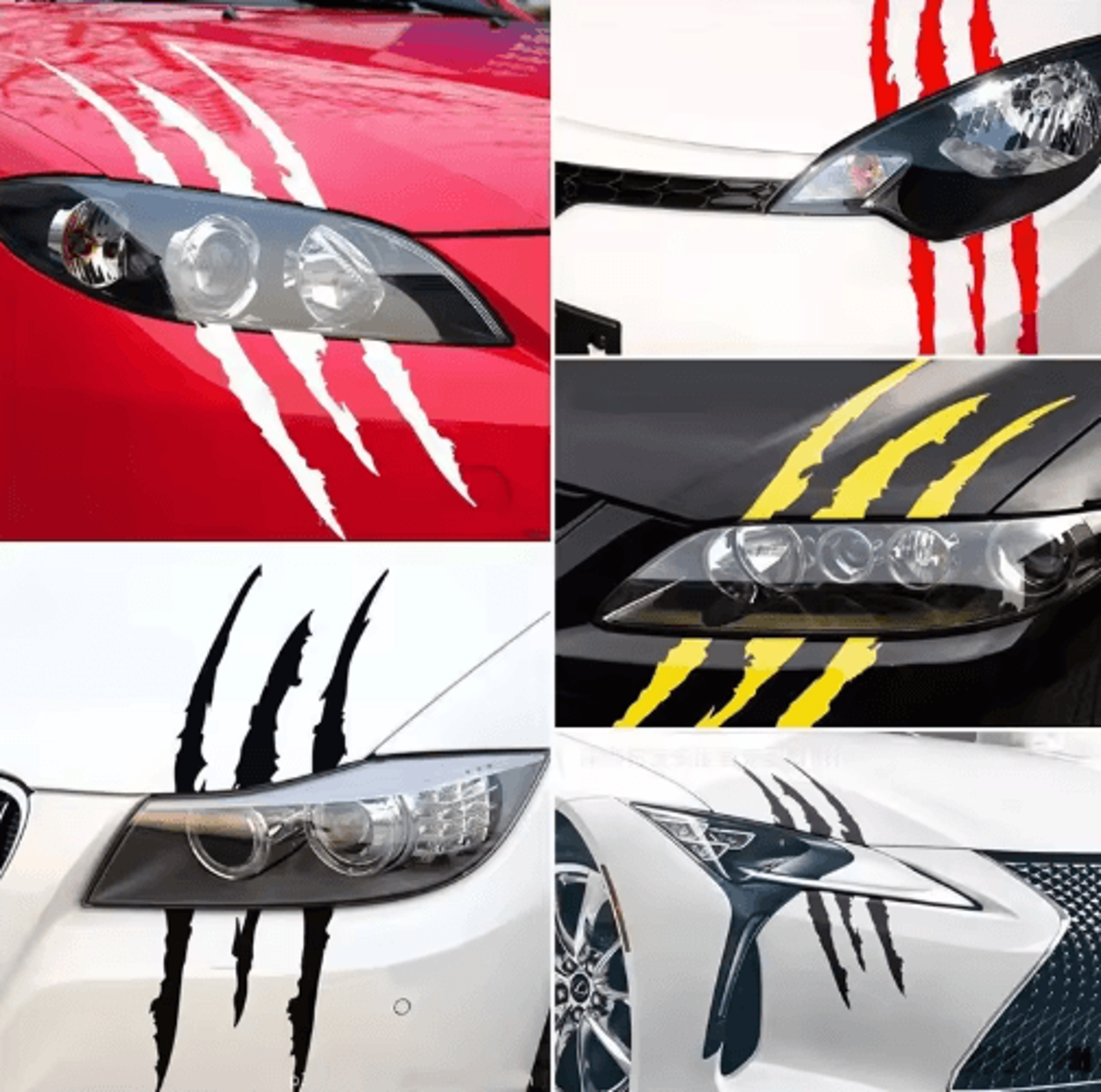 ghost claw reflective headlight eyebrow stickers – creative car headlight & body decals