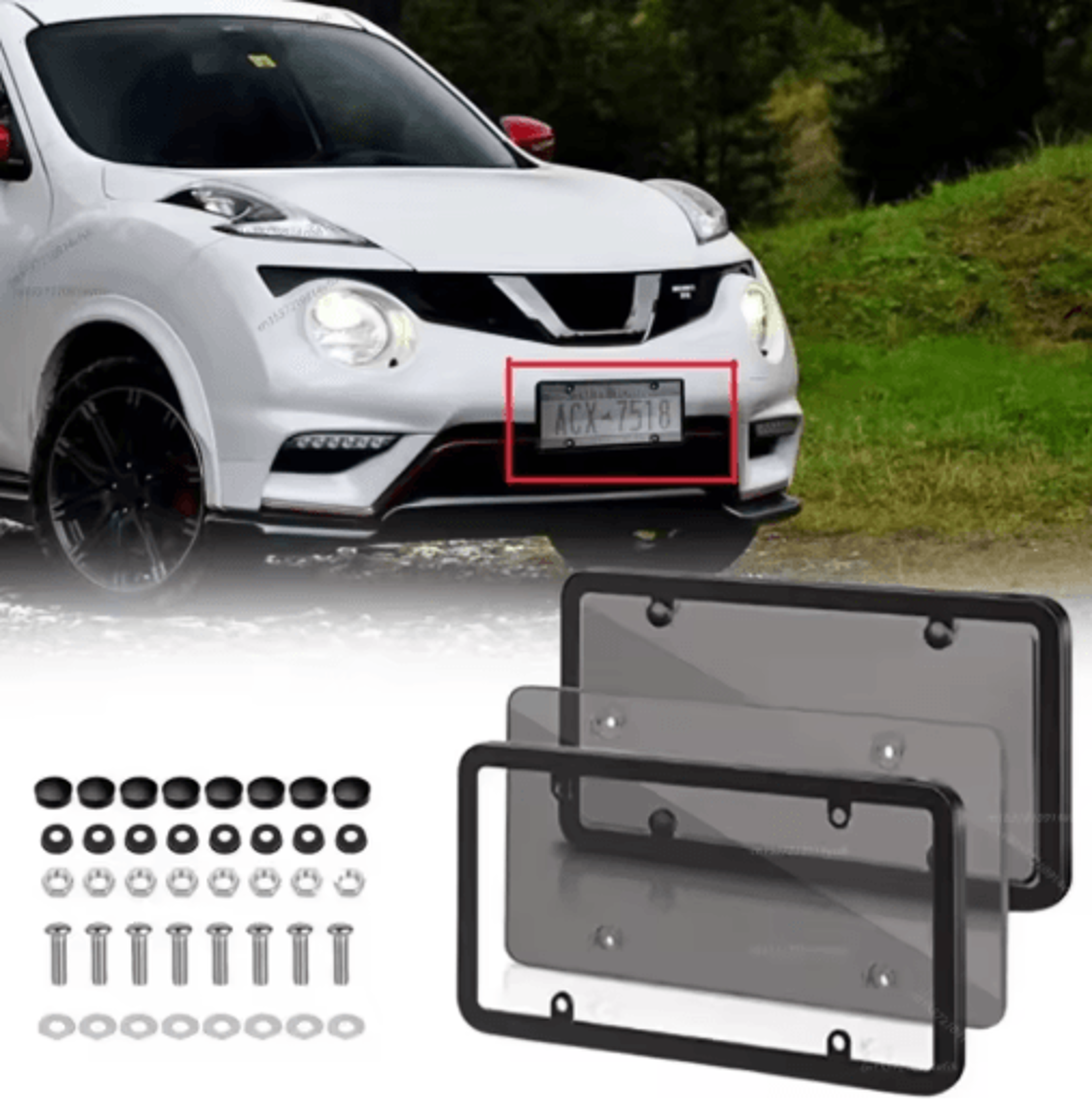 universal american license plate frame – durable car license plate holder with mounting screws