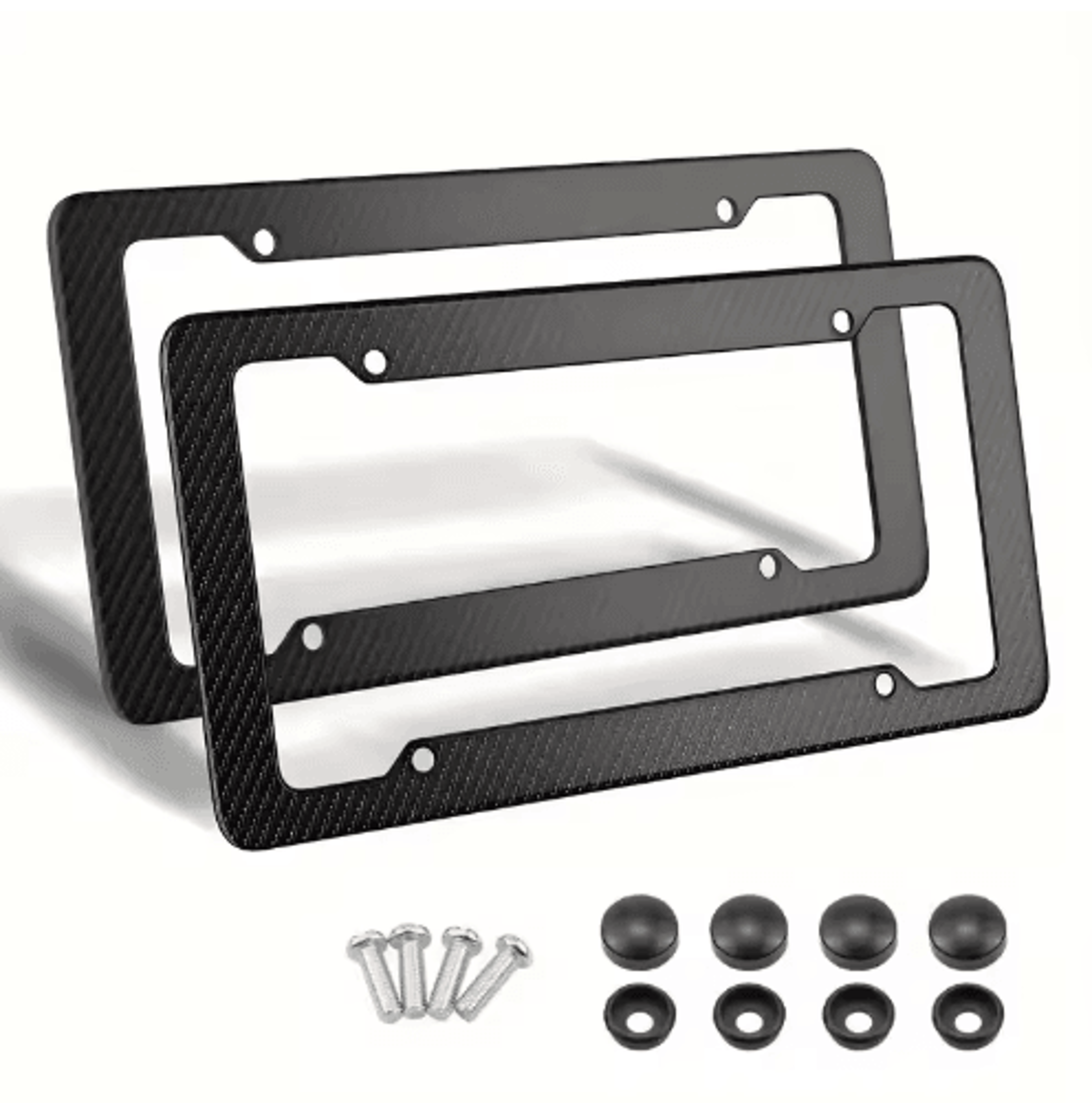 2pcs carbon fiber license plate frames – universal us/ca license plate holders for cars