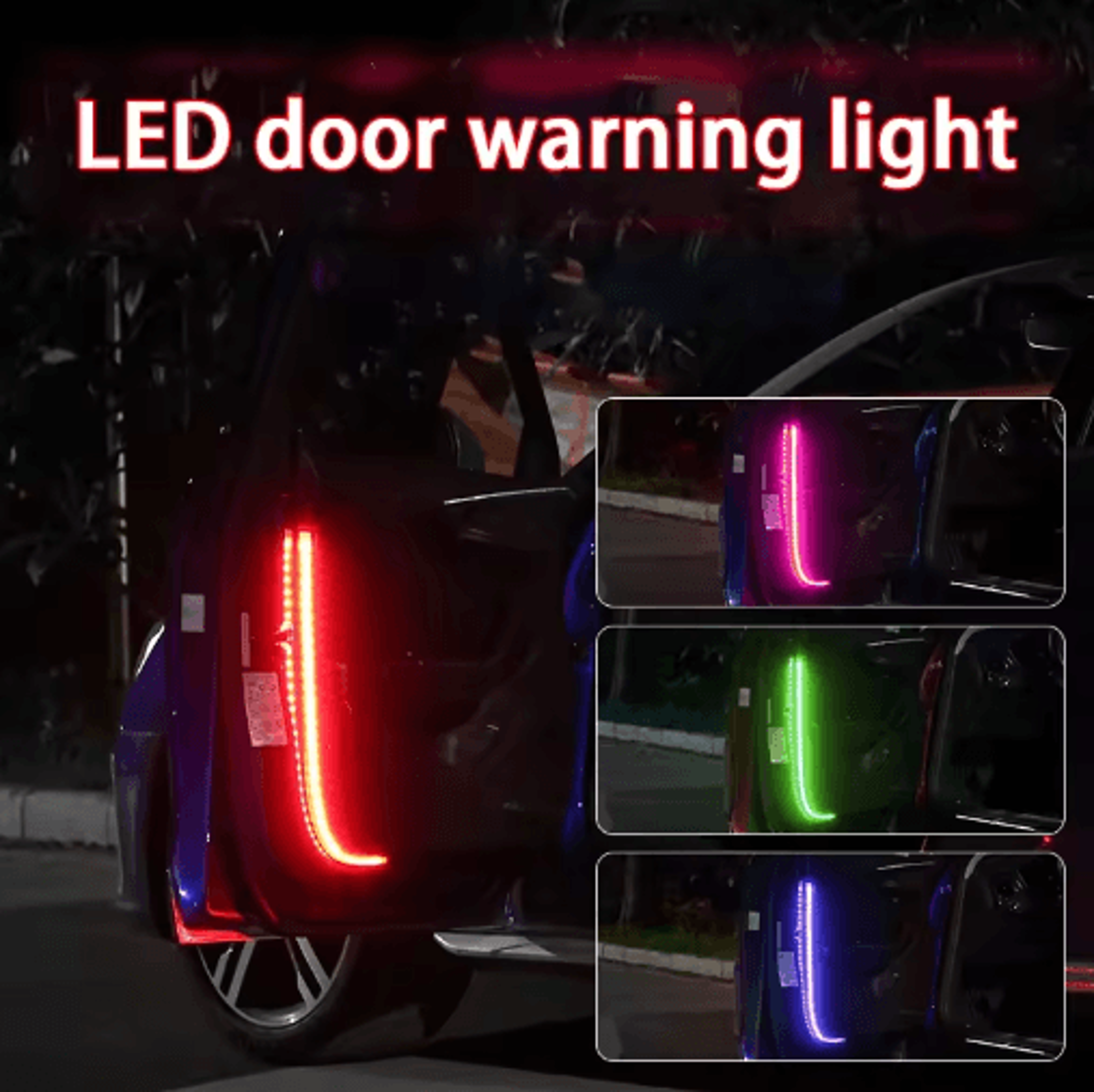led car door warning lights – anti-collision flashing safety lights (1, 2 or 4-pack)