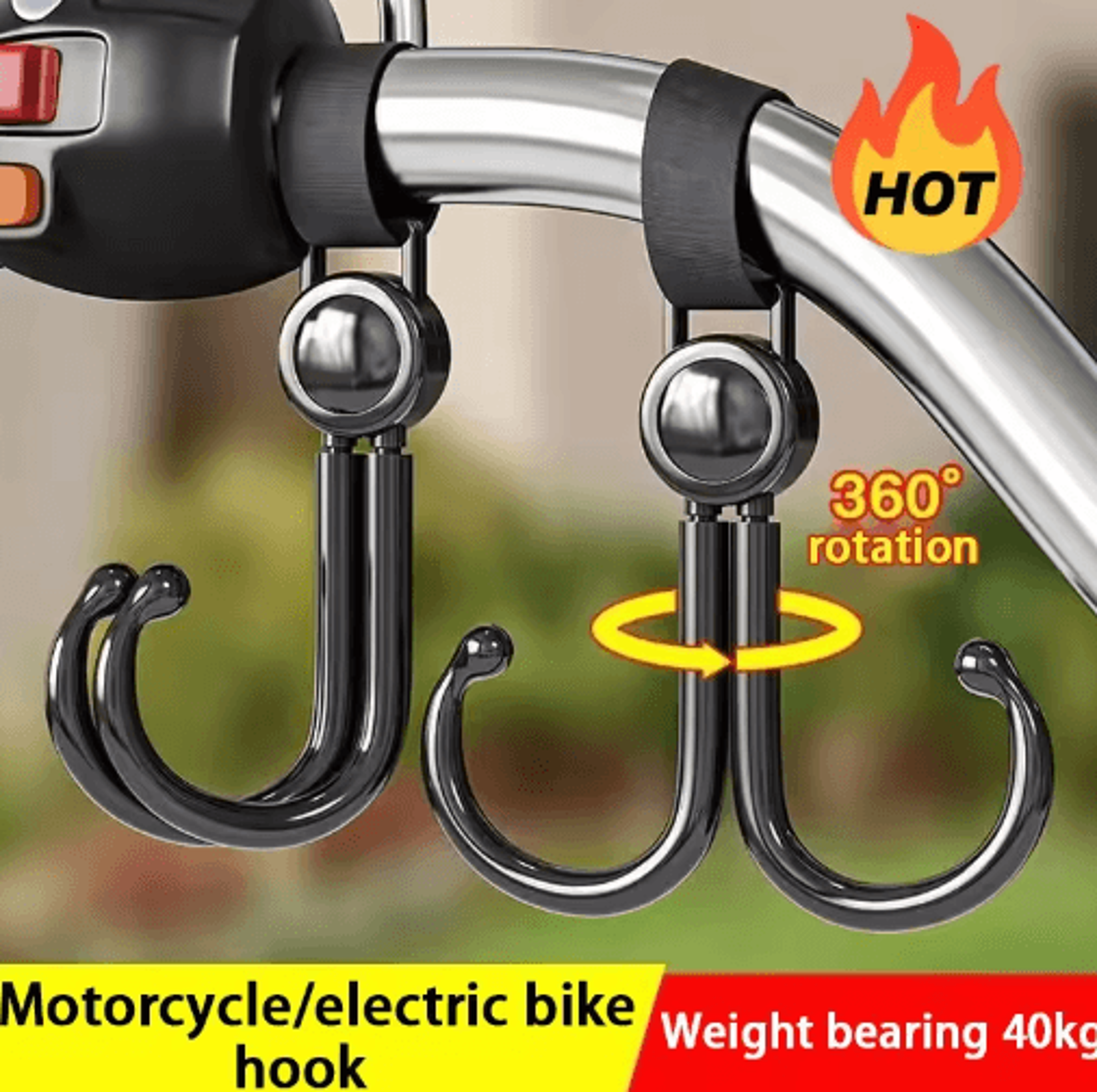 universal heavy-duty motorcycle & stroller hanging hook – multi-purpose handlebar bag holder