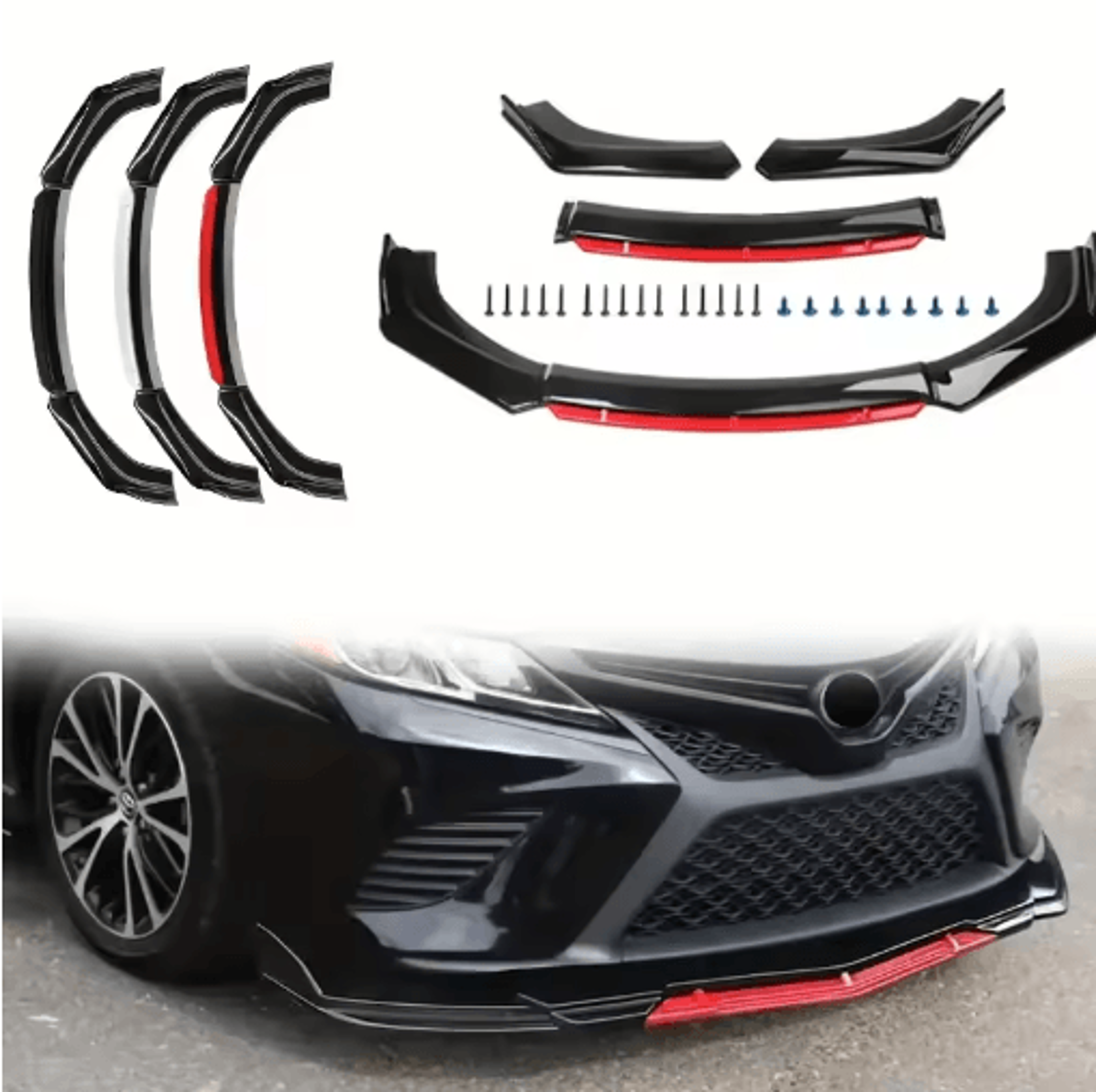 universal front bumper lip spoiler kit – car splitter & front diffuser upgrade