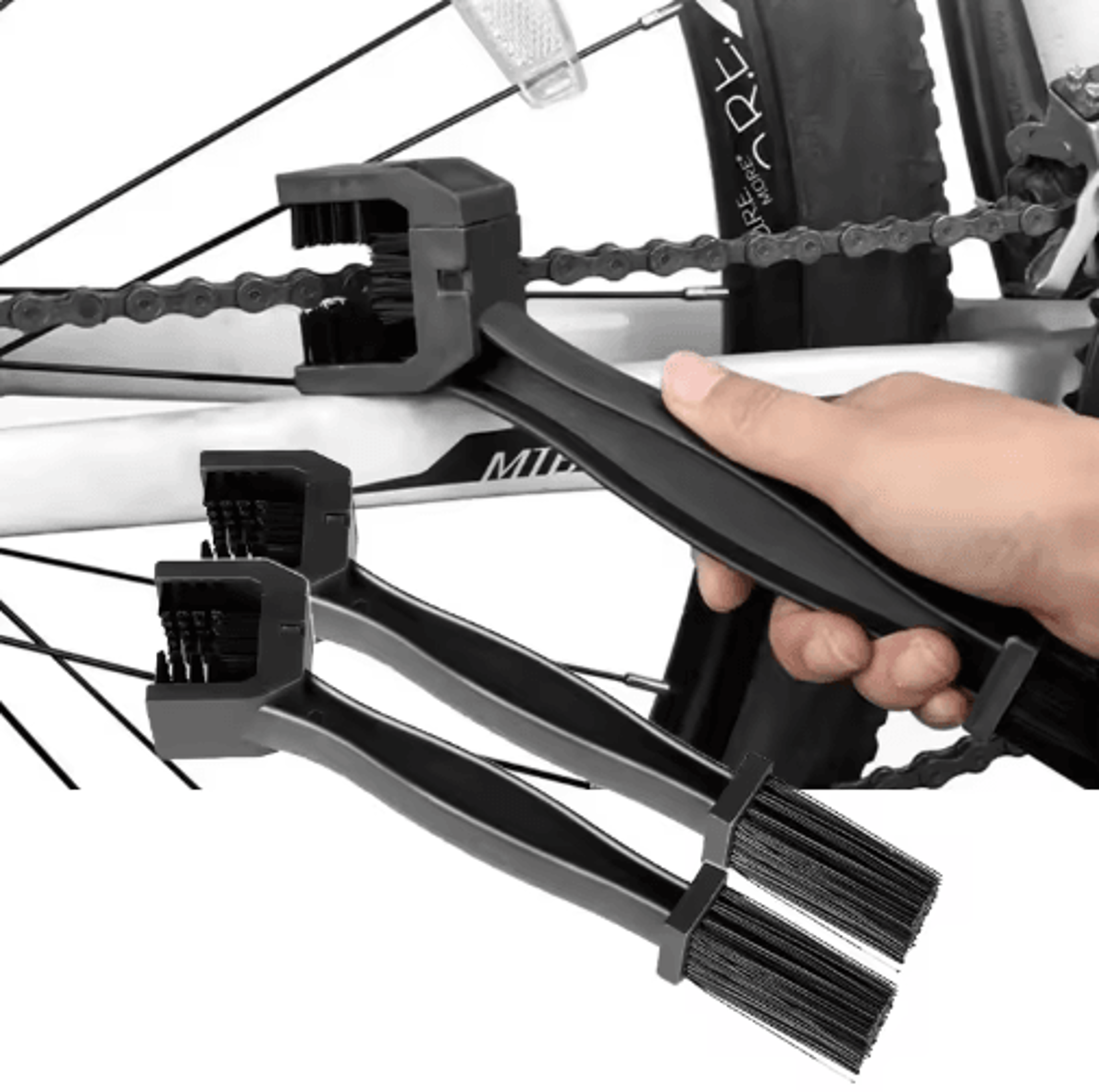 multi-purpose bike chain cleaning brush – drivetrain, gear & motorcycle chain cleaning tool