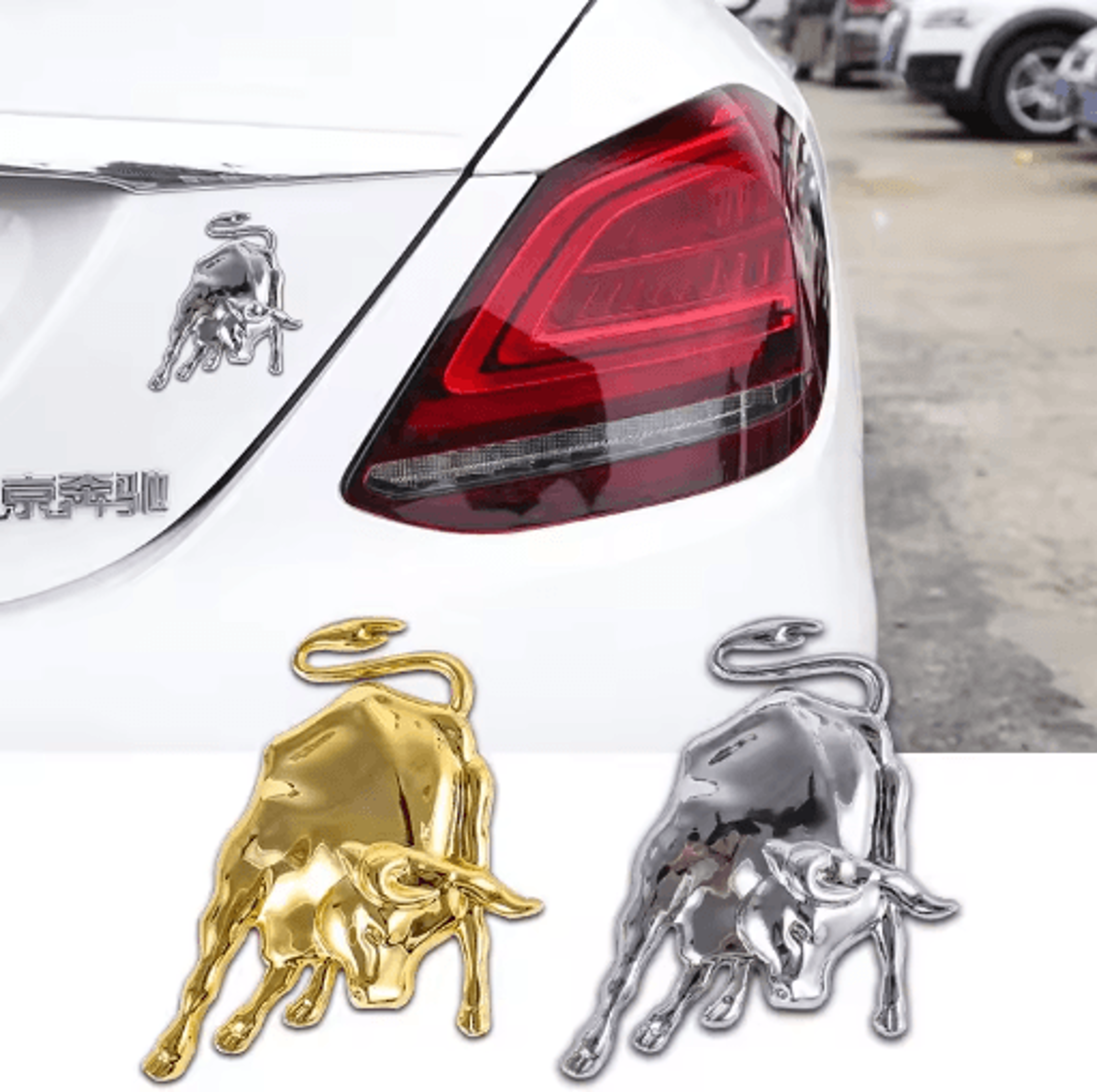 3d metal bull emblem sticker – universal car & motorcycle decorative badge