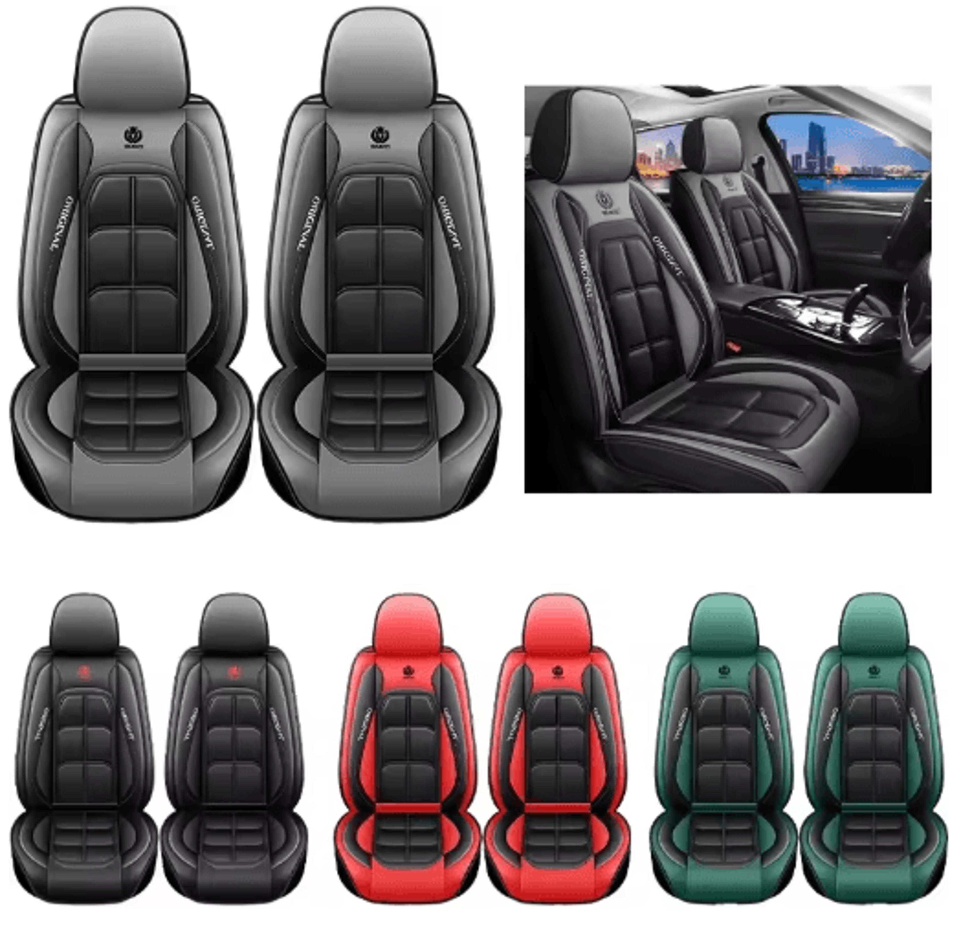 premium synthetic leather car seat cover – universal all-season seat protector