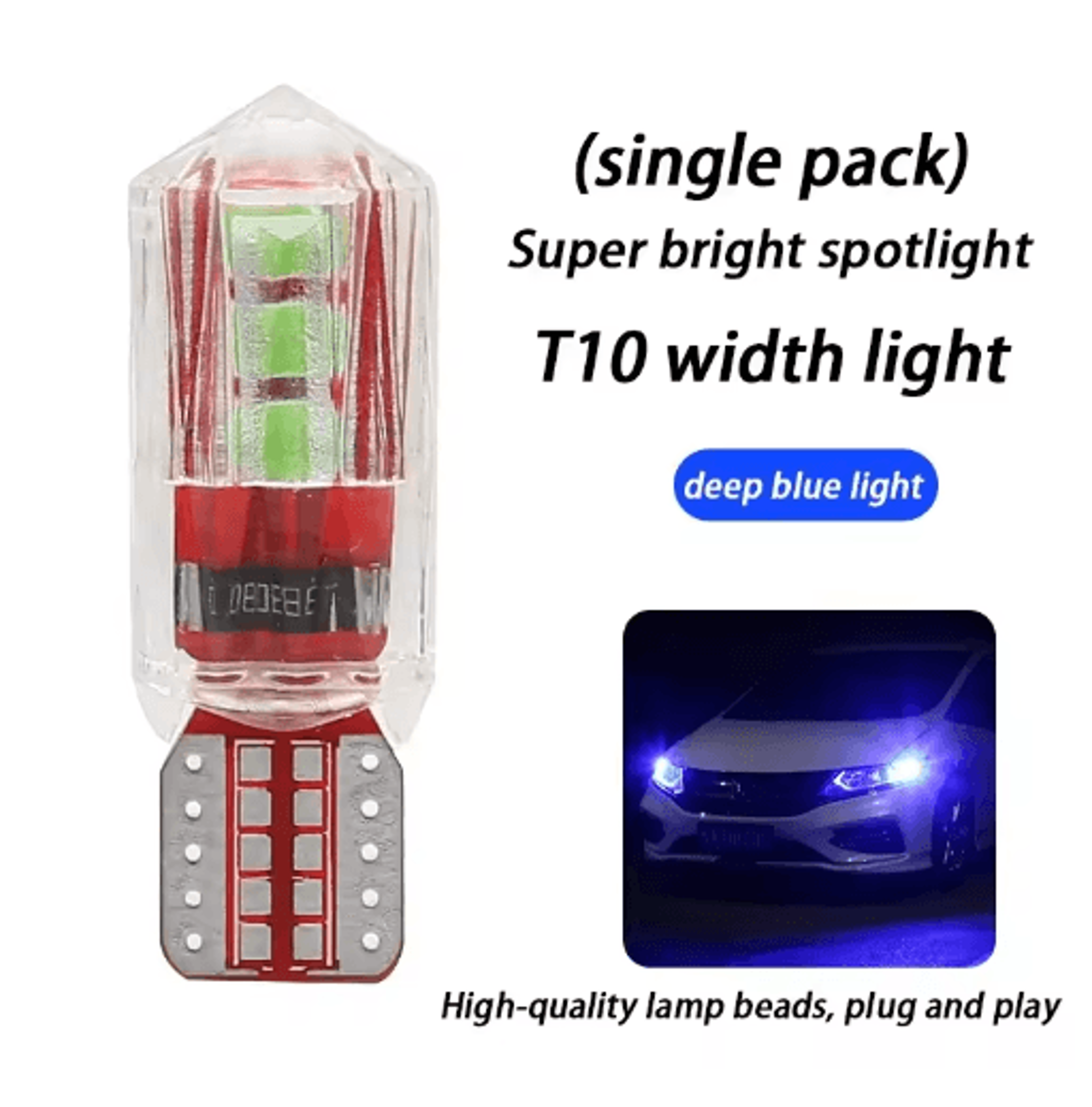 ice blue t10 led bulb – super bright car clearance & parking light upgrade