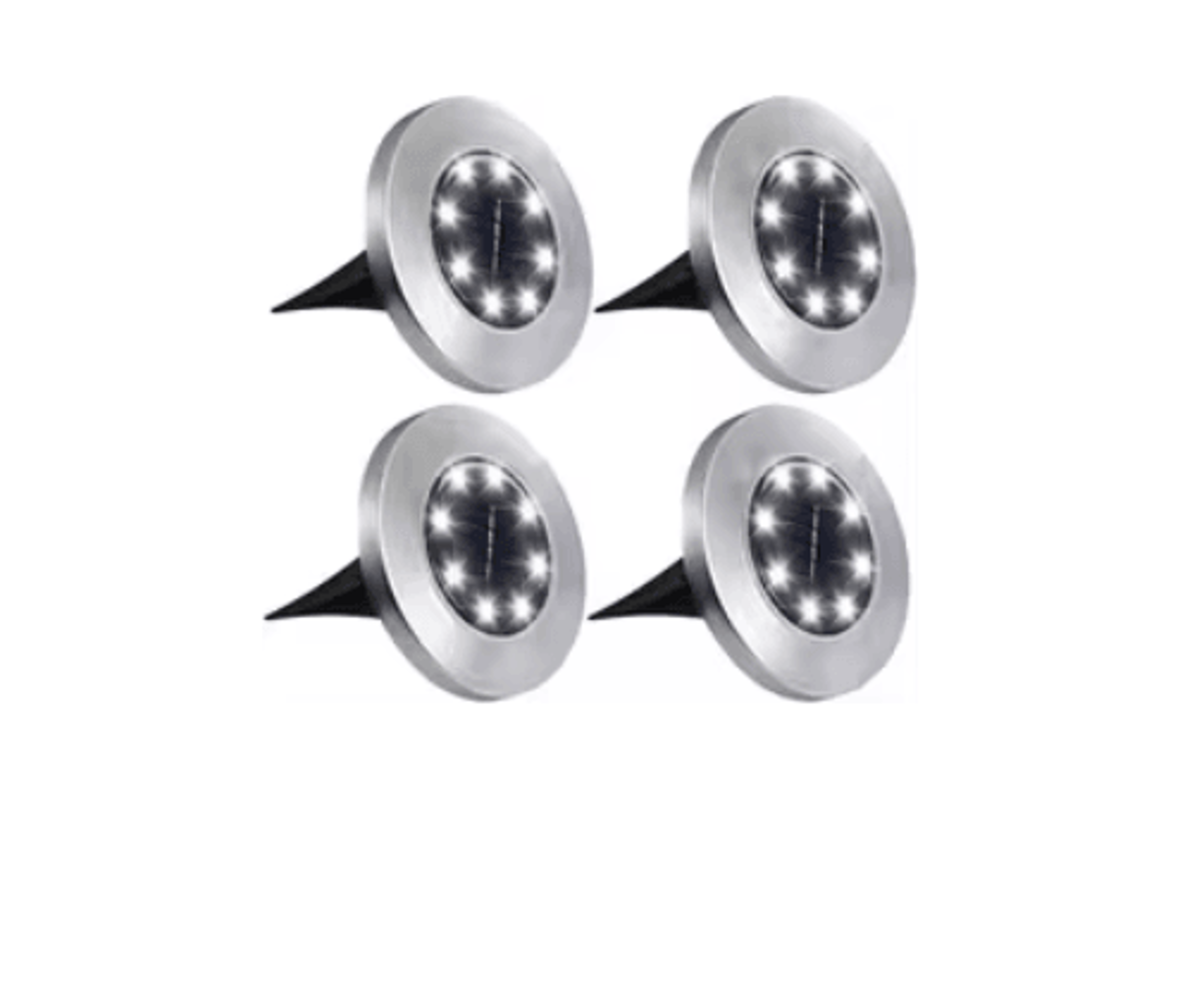 4-pack 8-led solar disk lights – waterproof in-ground landscape & pathway lighting