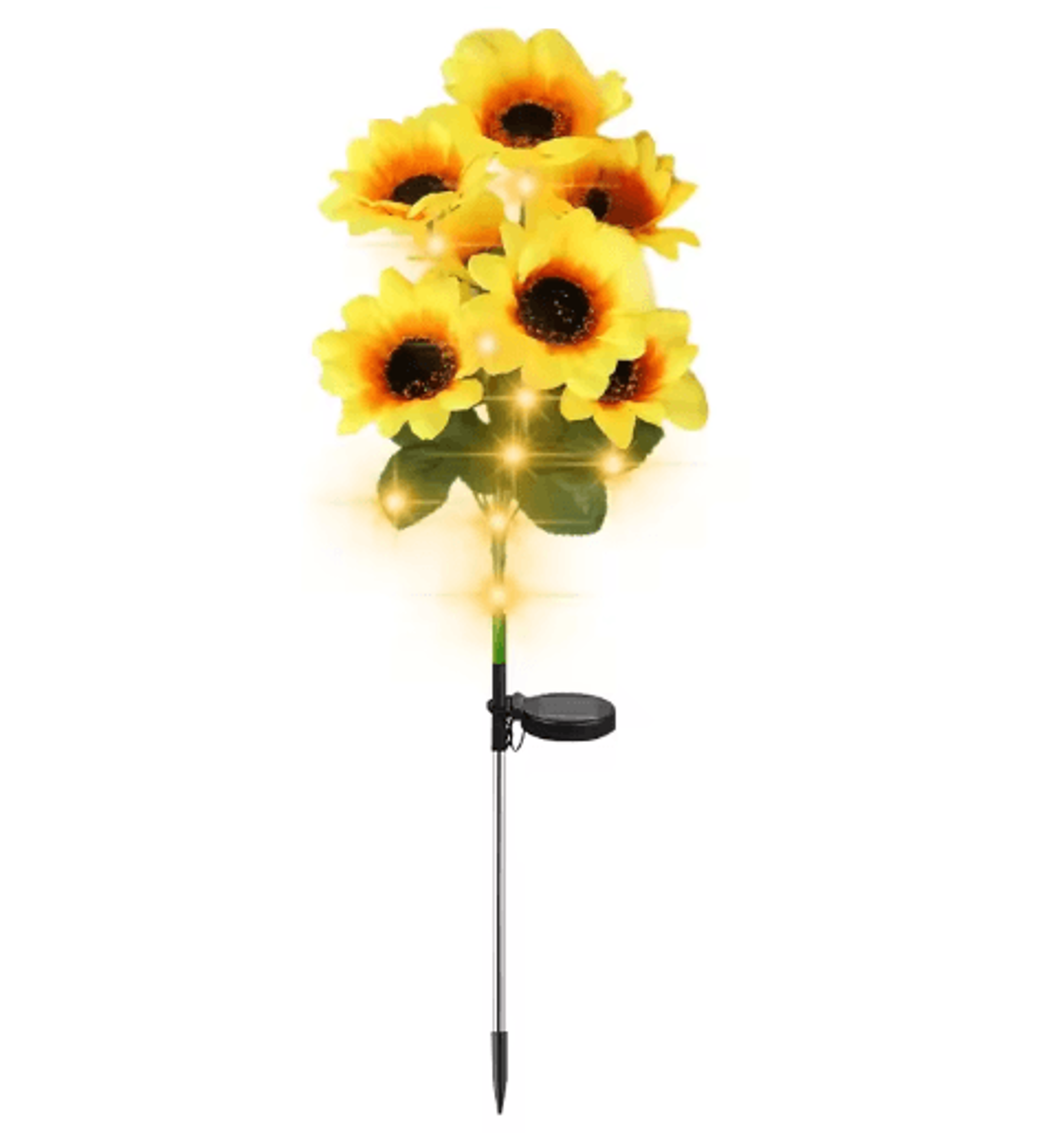 7-head led solar sunflower lights for garden, yard & landscape decoration