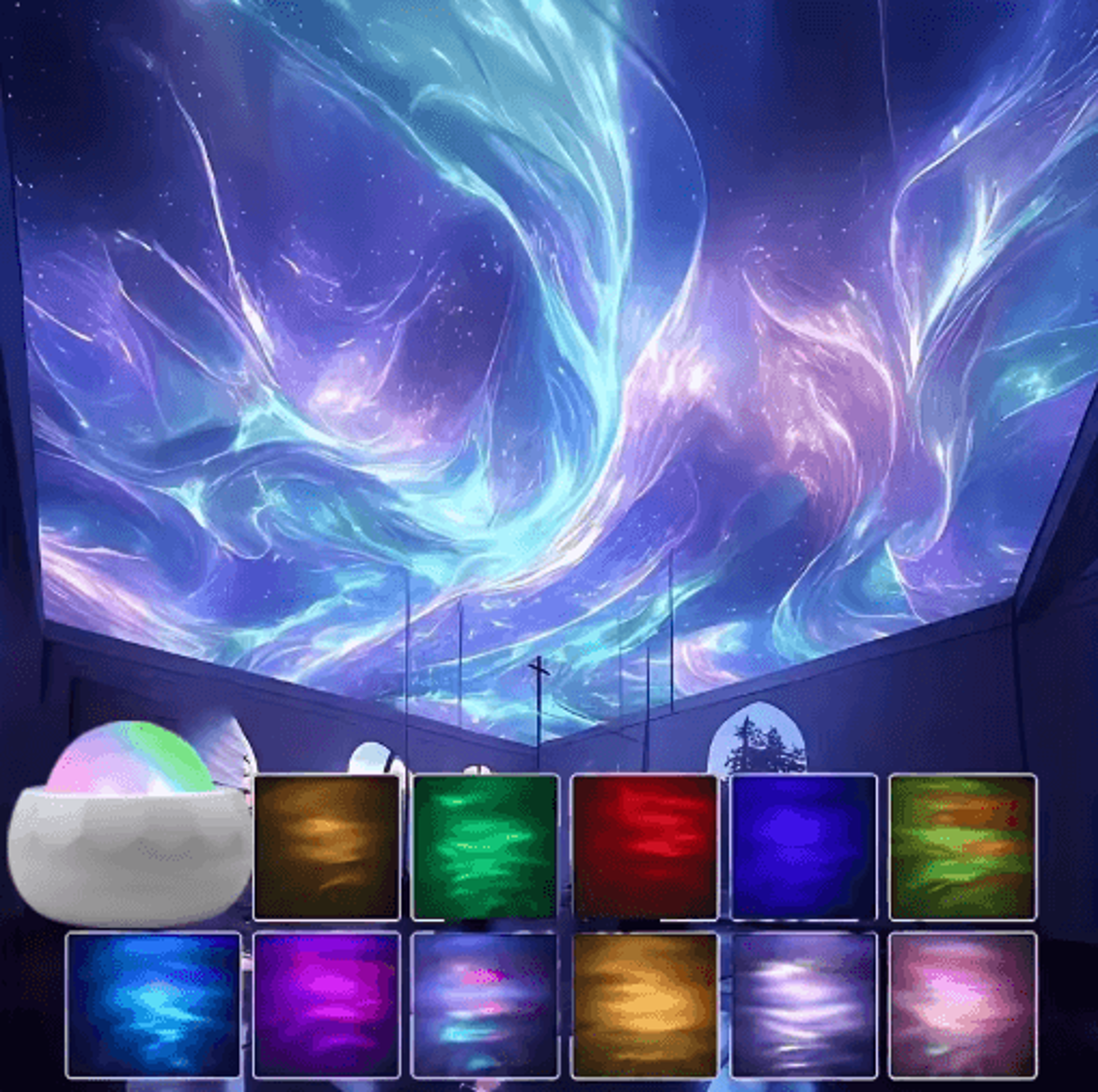 northern lights starry sky projector lamp with aurora led galaxy light