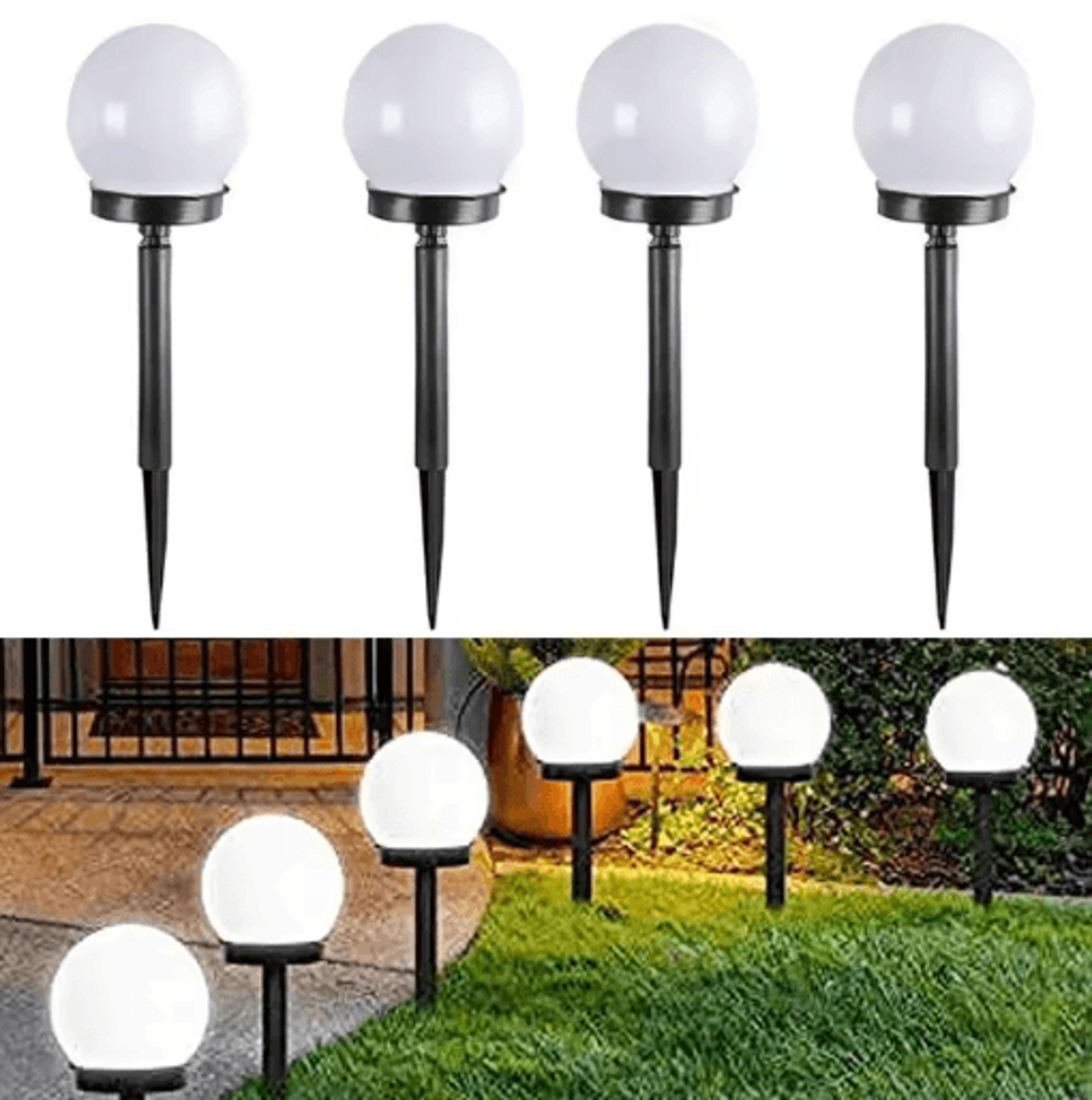 solar led bulb lights waterproof outdoor garden & landscape lamps (1, 3 or 9-pack)