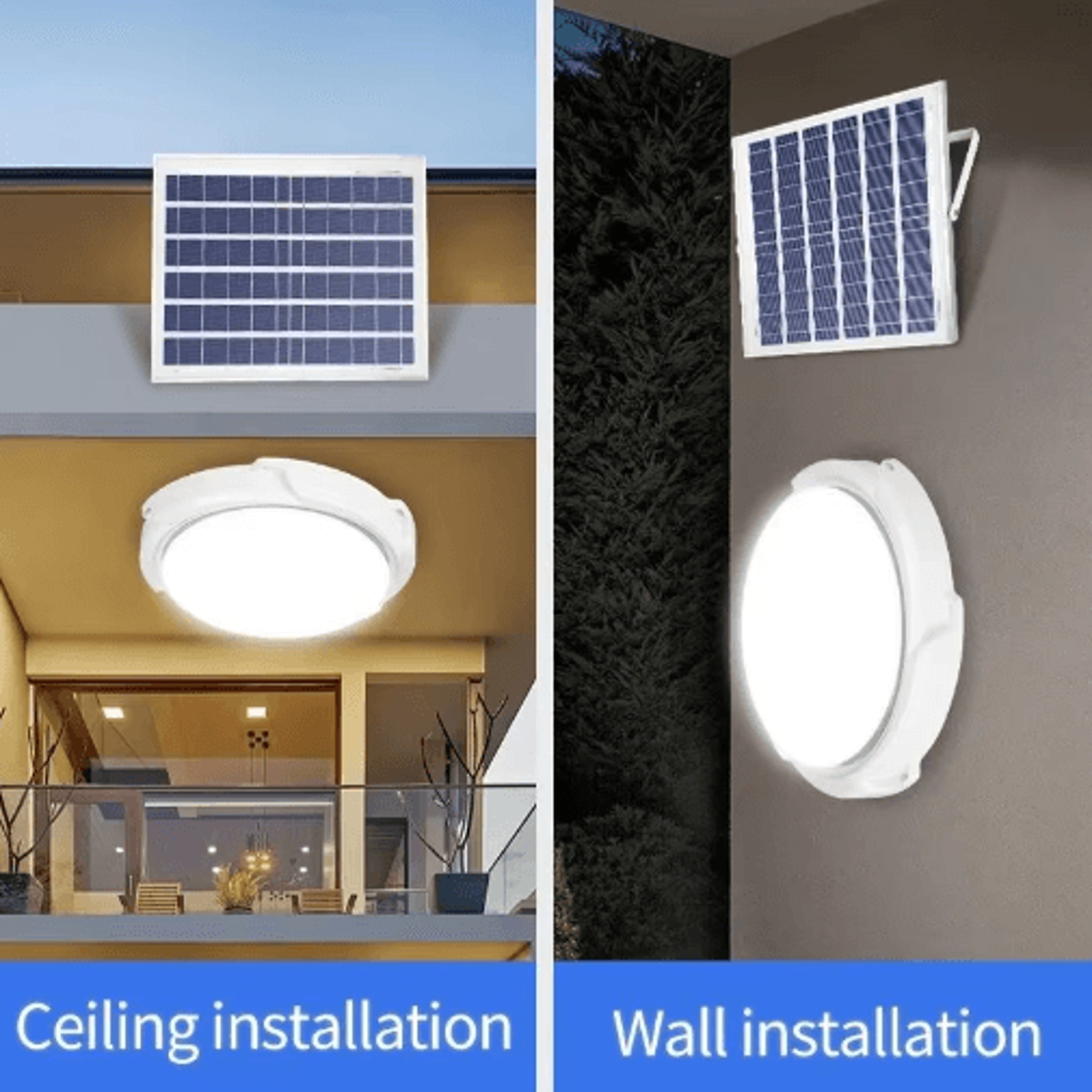 led solar ceiling light ip65 waterproof with remote control for indoor & outdoor use