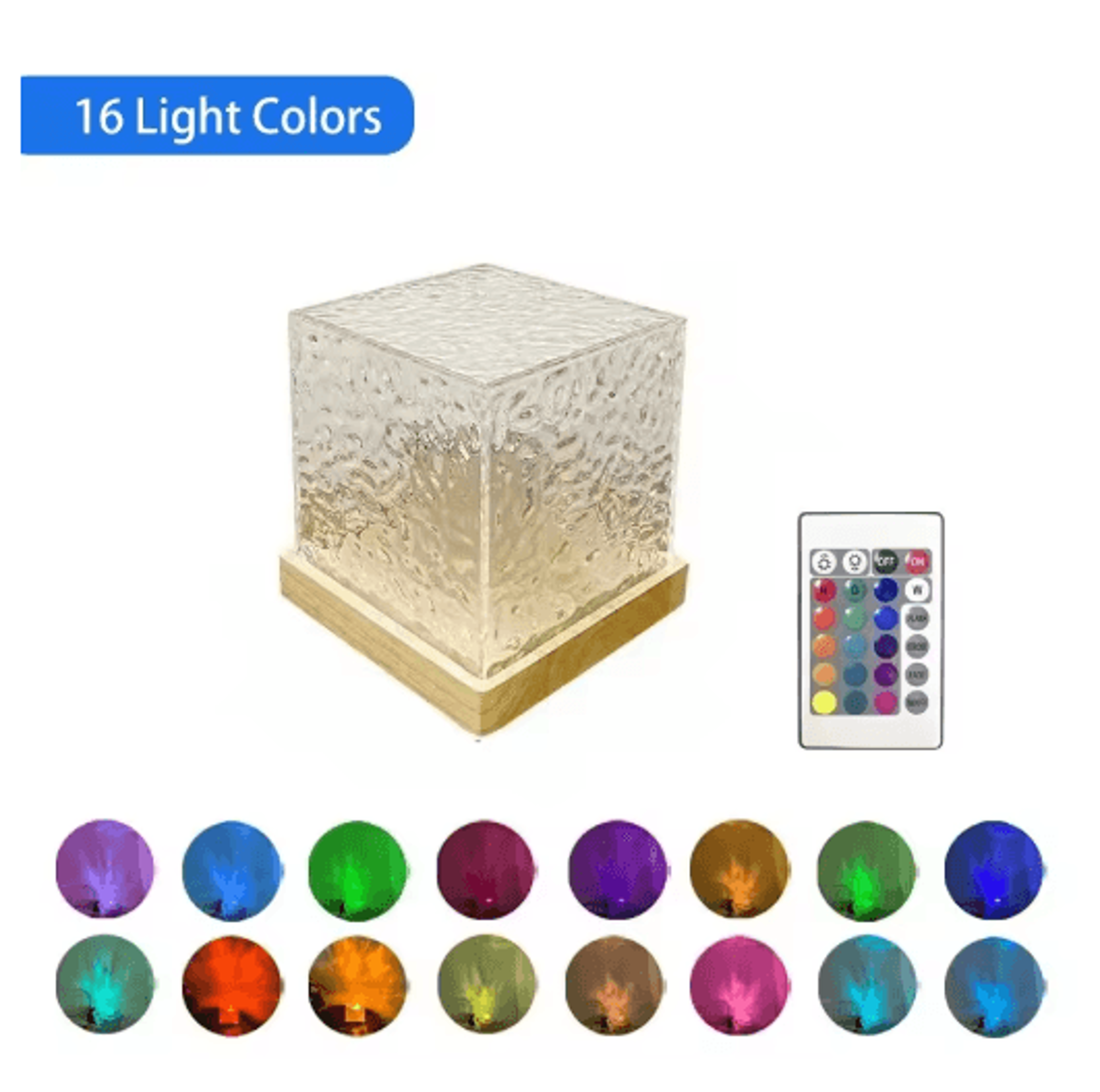 16-color ocean wave projector led water ripple night light for bedroom & home ambiance