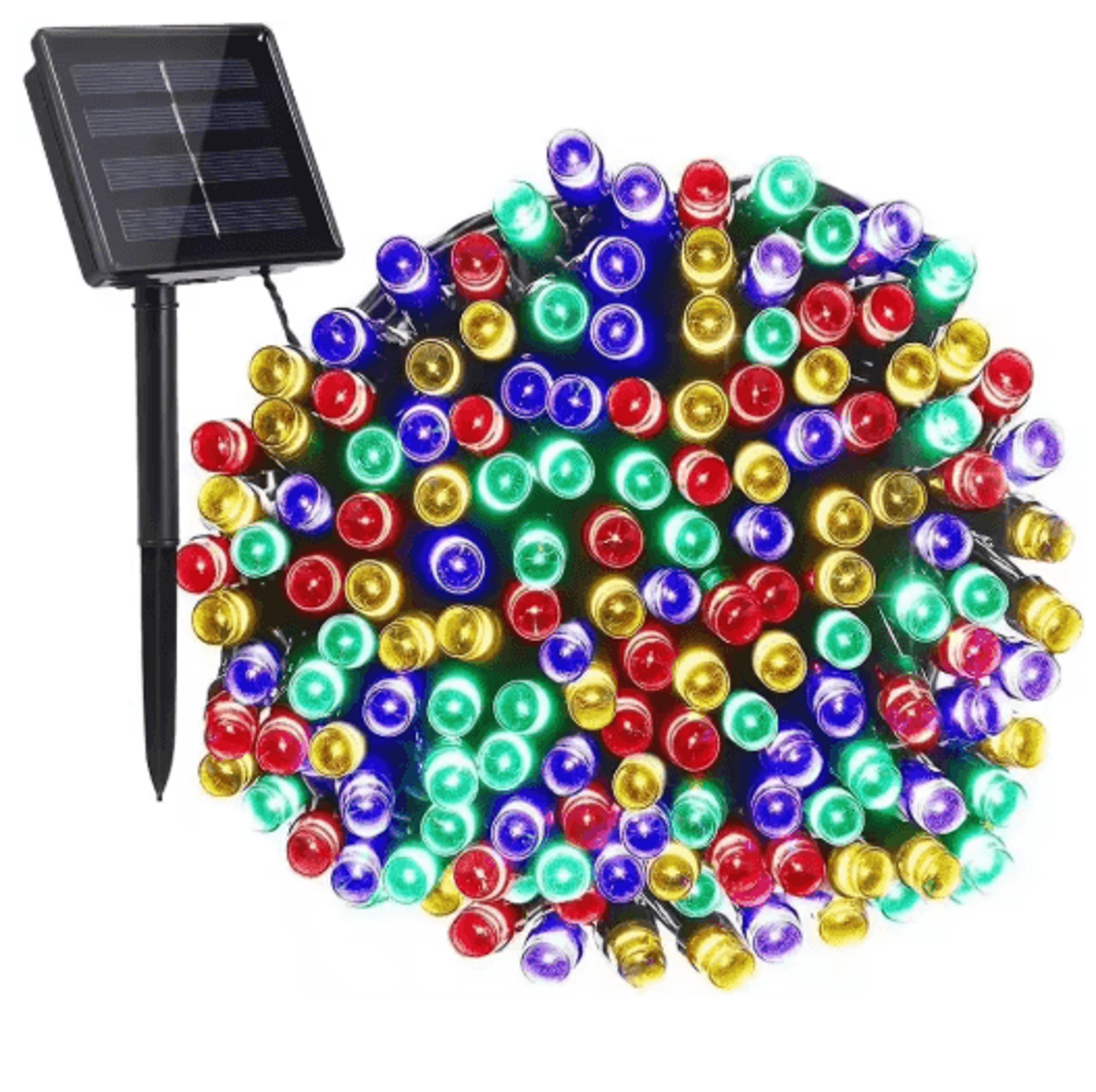 8-color solar fairy lights waterproof outdoor led string lights for garden & holiday decor