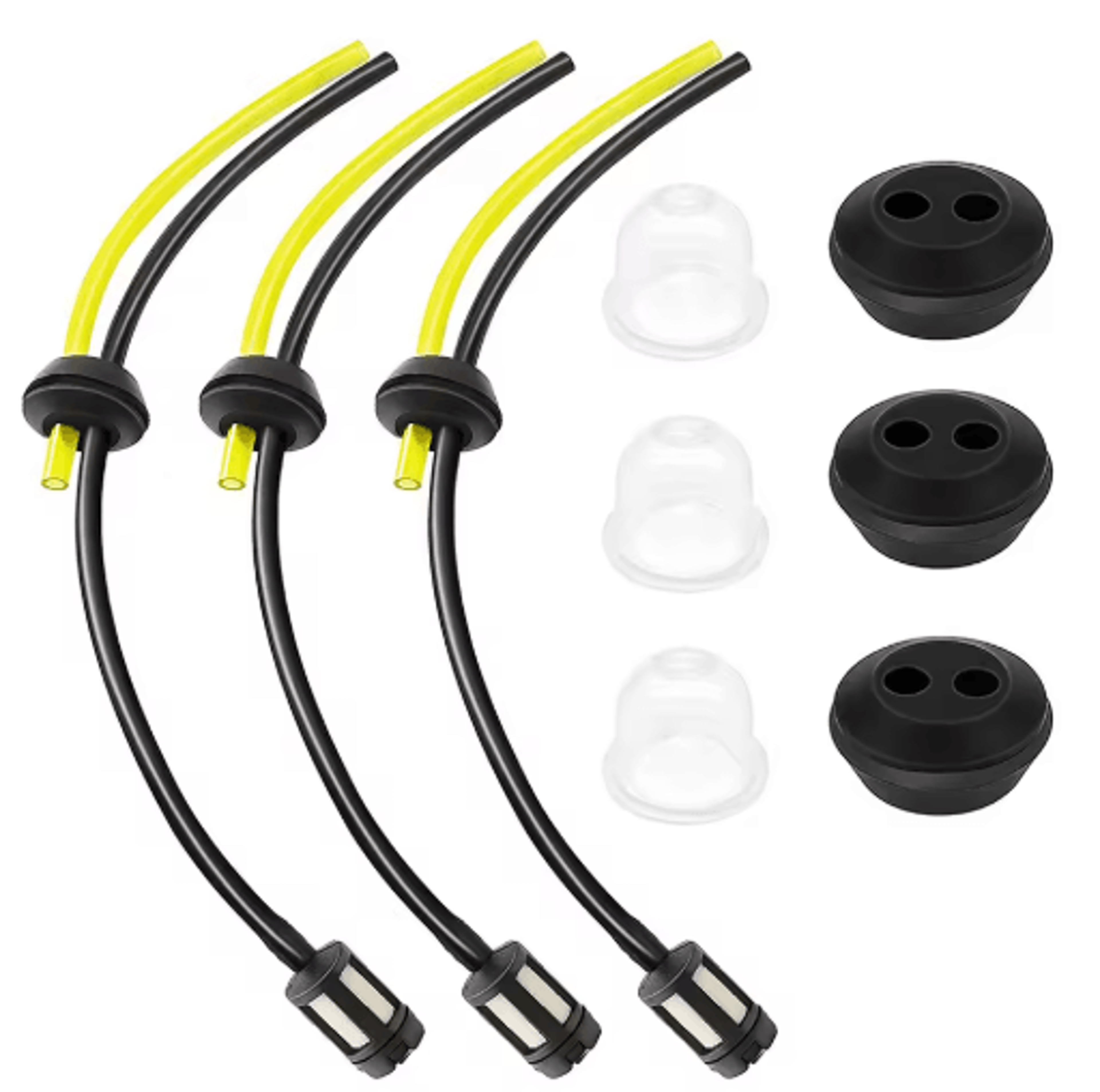 3-pack universal grass trimmer fuel line & primer bulb replacement kit