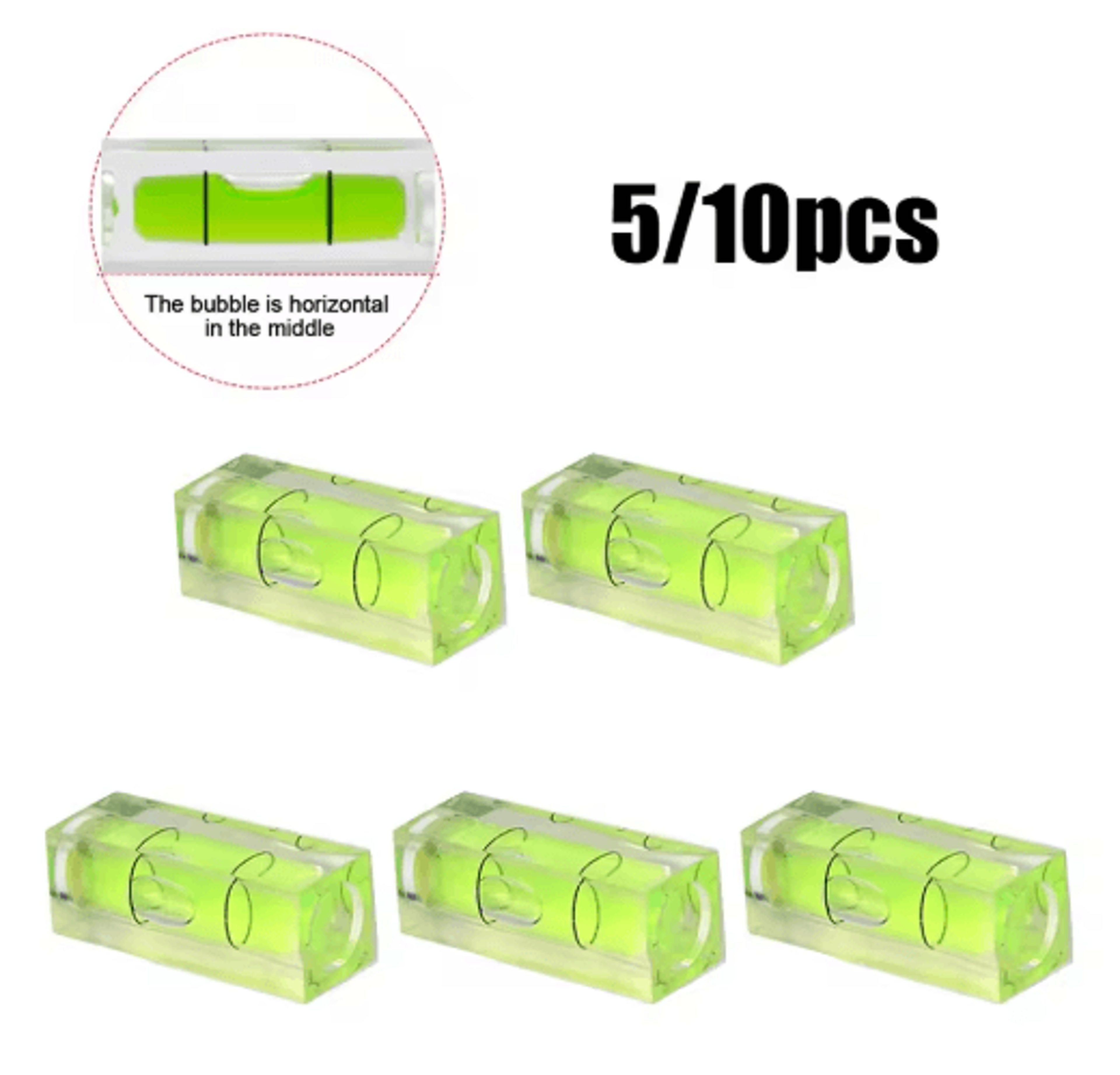 mini spirit level bubble vial set for precision leveling & measuring (5 or 10 pieces)