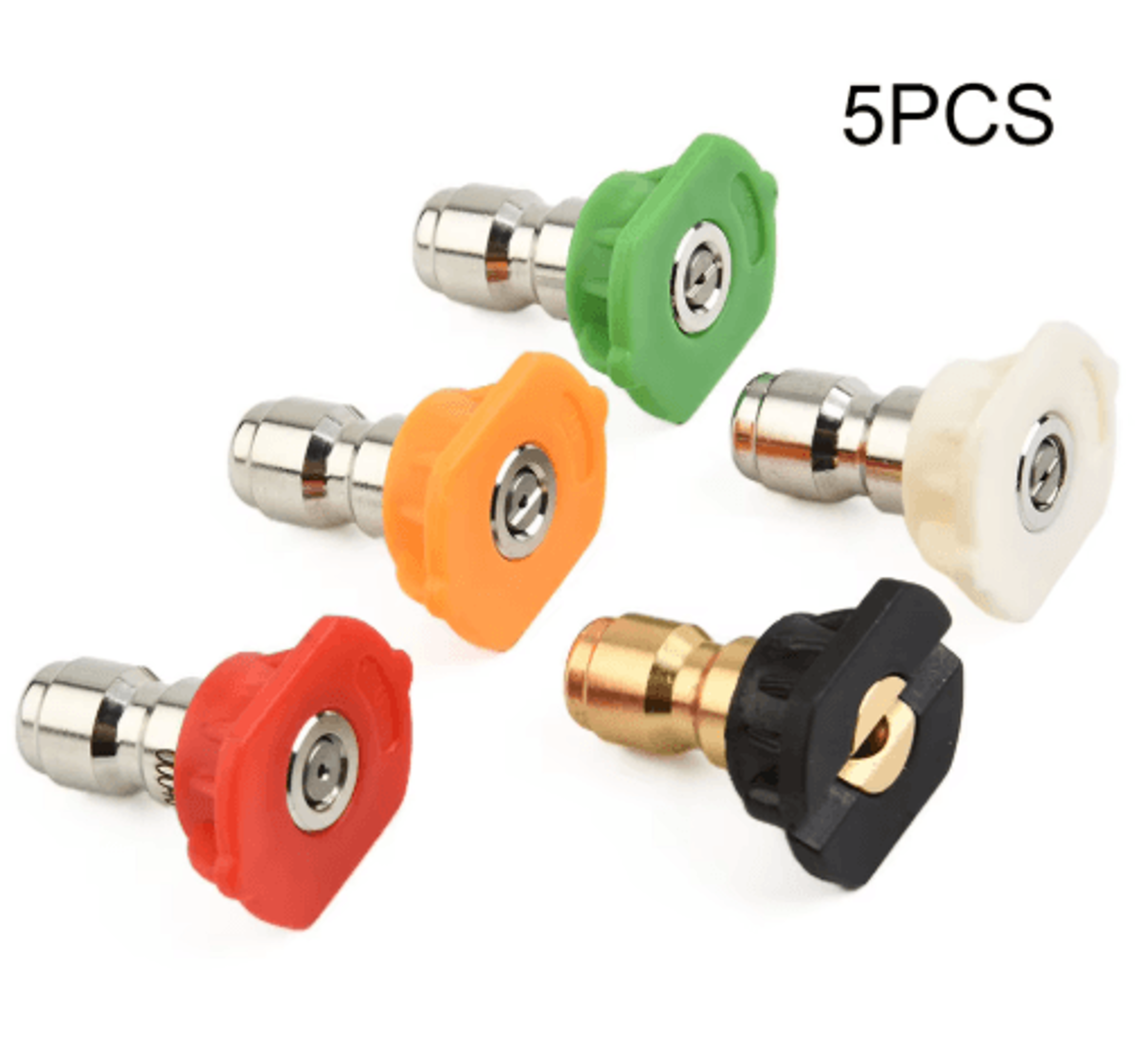 5-piece 1/4-inch quick connect pressure washer nozzle tips set