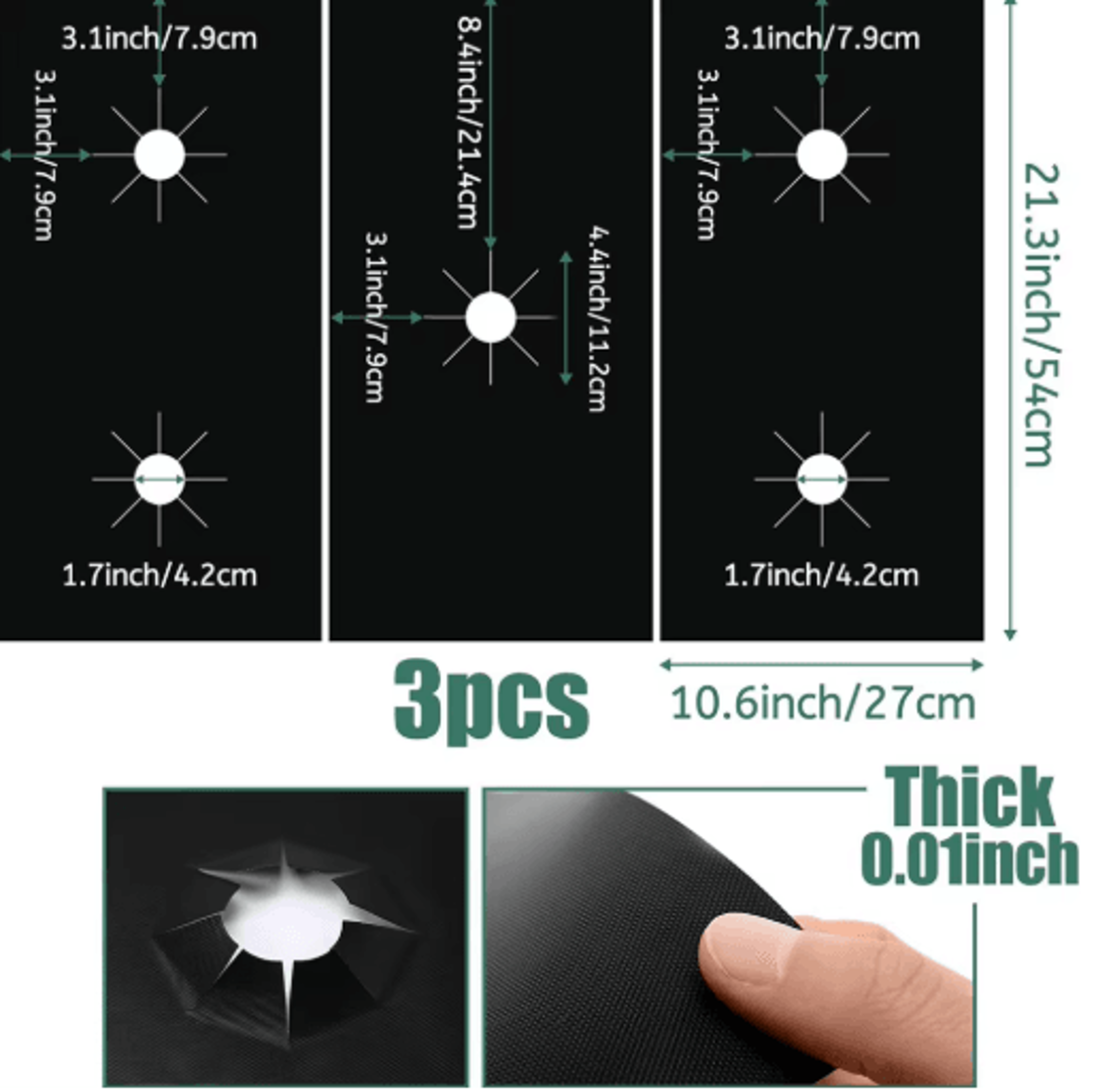 5-hole gas stove protector pads reusable non-stick burner covers for easy stovetop cleaning