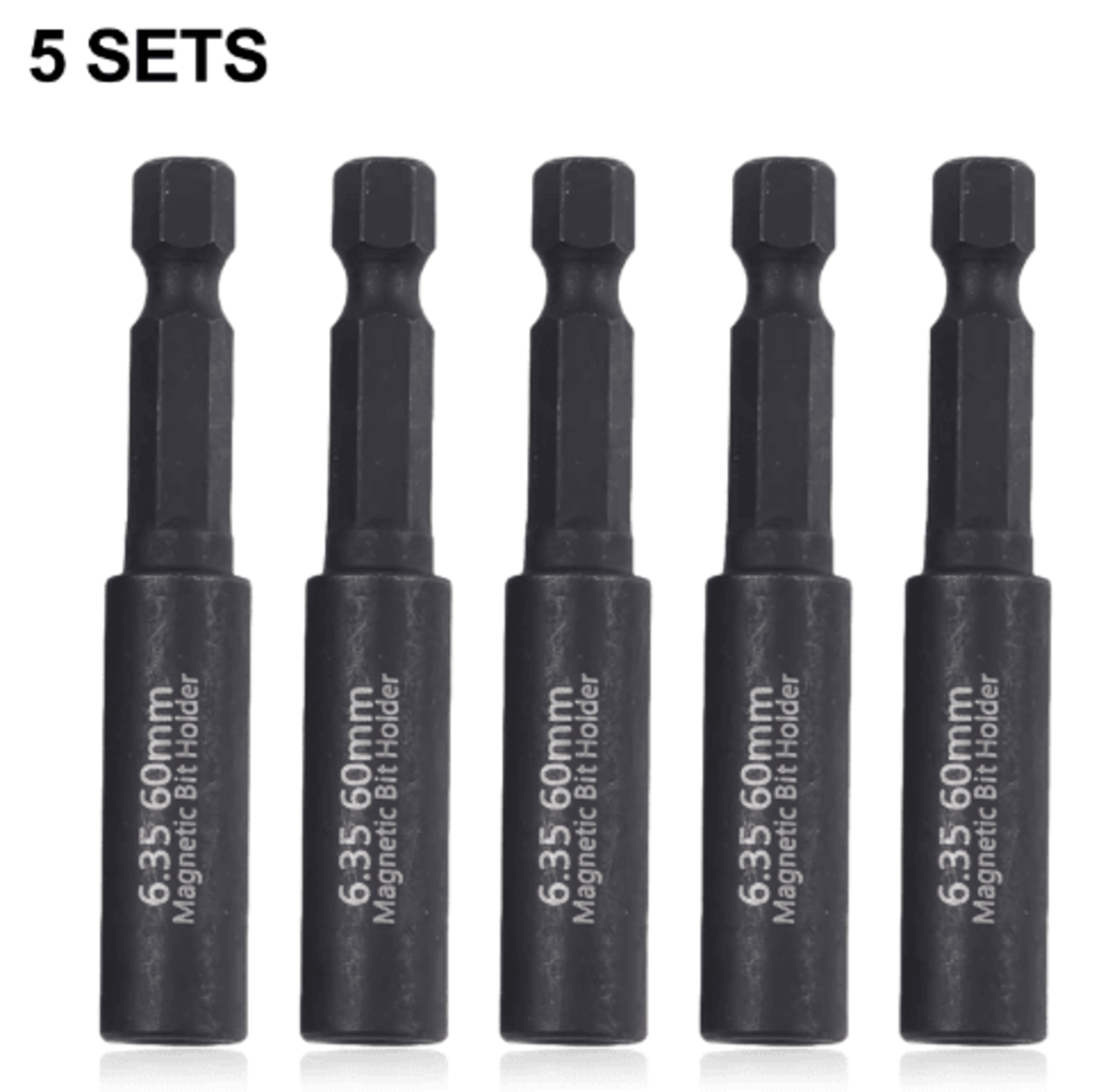 2/5pcs 60mm magnetic bit holder set – 1/4 inch hex screwdriver extension for drills & impact drivers