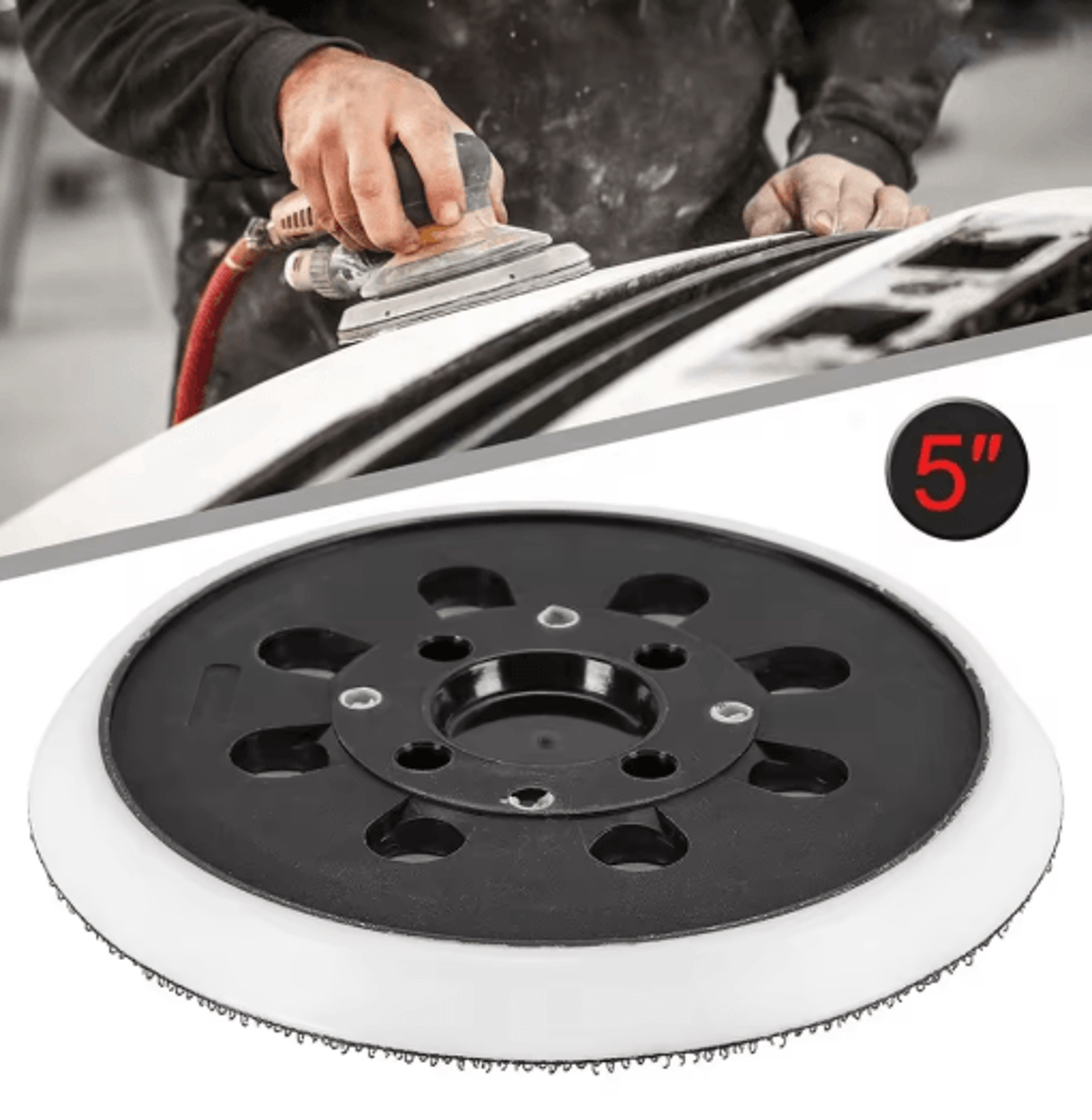 5-inch 125mm hook & loop backing pad – replacement sanding pad for bosch pex orbital sanders