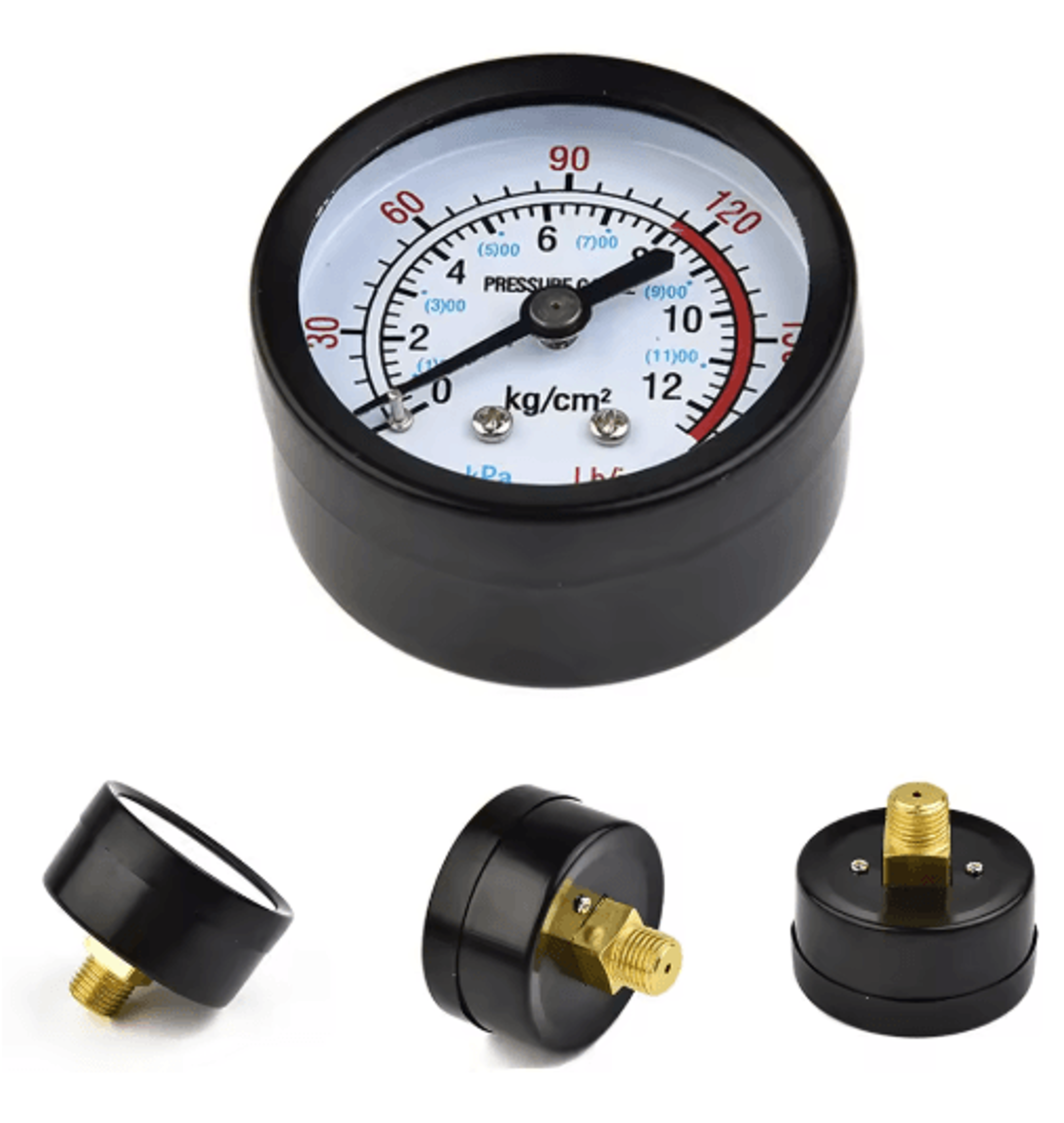 air compressor pressure gauge 0–180 psi (0–12 bar) – 1/4 bsp thread pressure meter for pneumatic & hydraulic systems