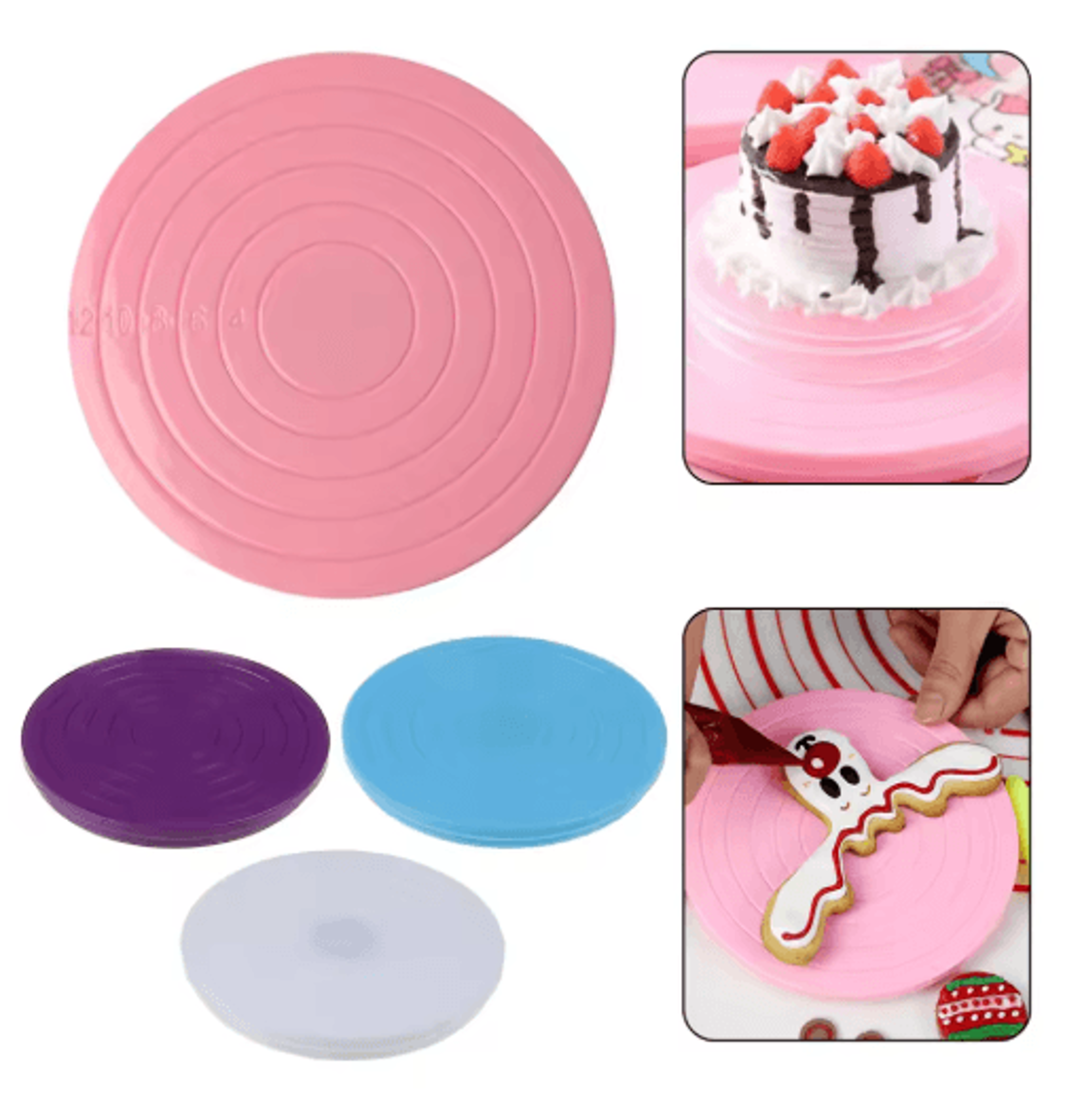 360° rotating cake turntable – decorating stand for baking, frosting & pastry decorating