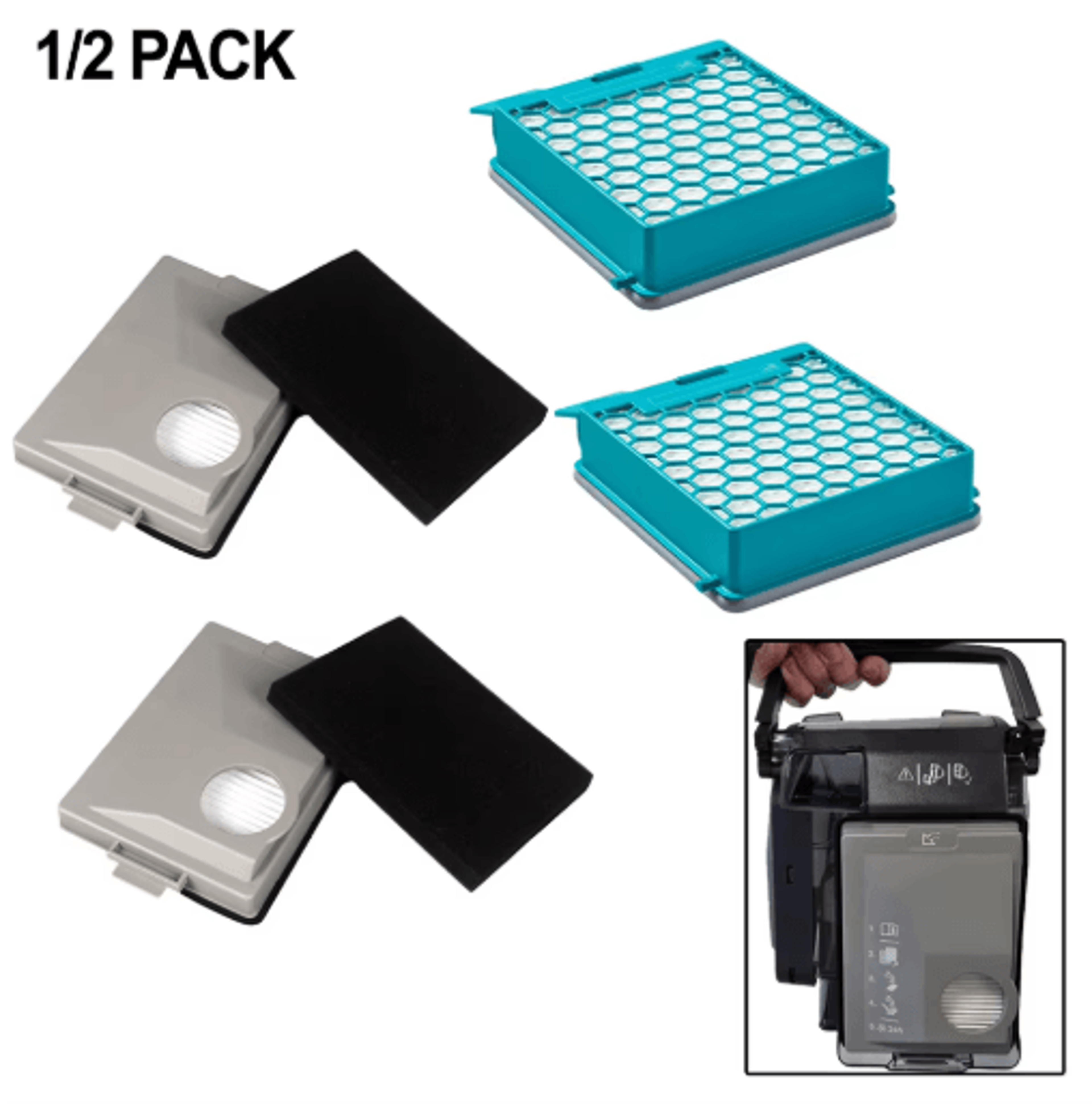 carbon filter replacement for miele boost cx1 vacuum cleaner – odor-reducing vacuum filter