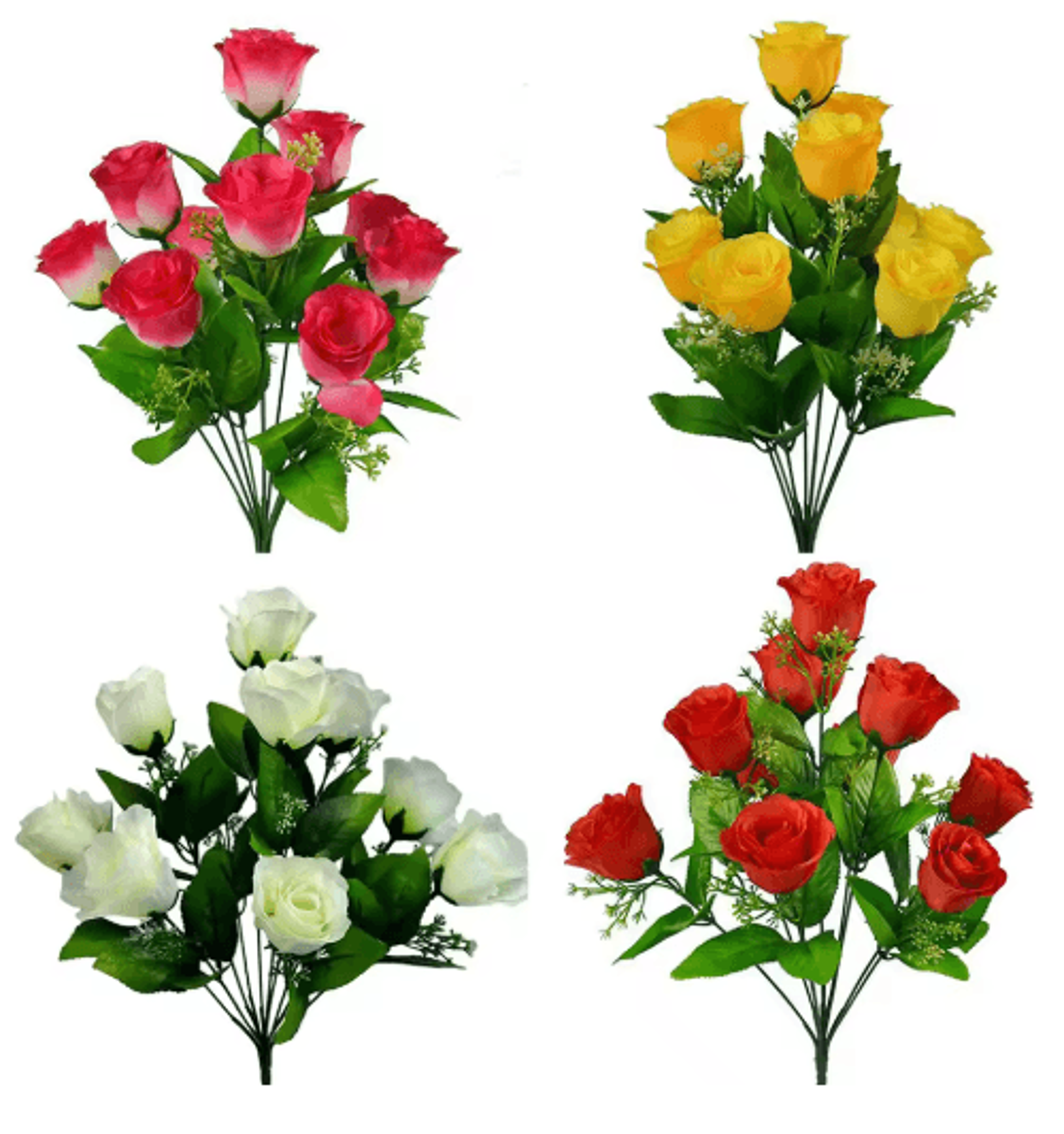 10-head artificial silk rose bouquet – lifelike rose bud stems for weddings & home decor