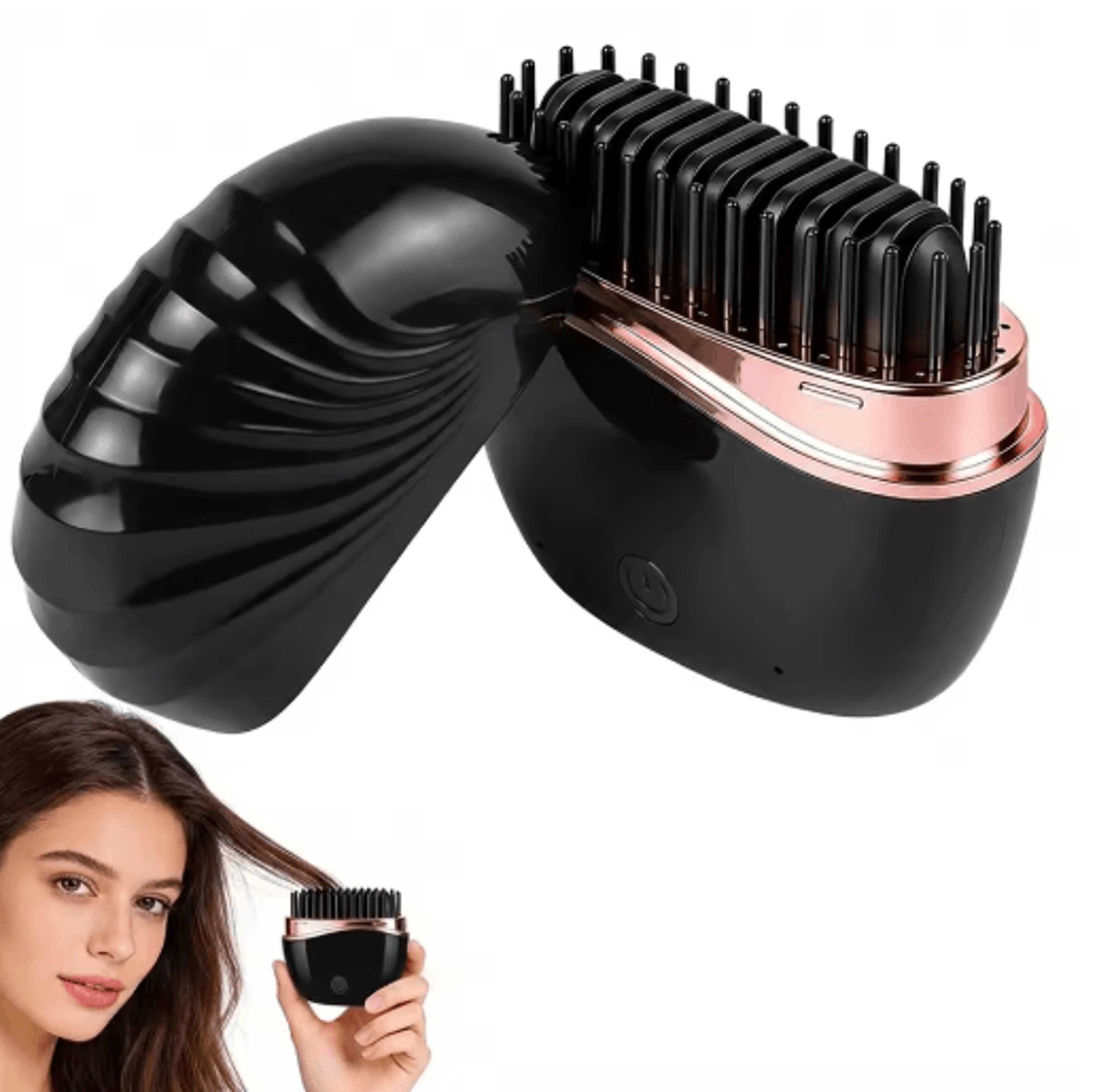 rechargeable ionic hair straightening brush – portable cordless comb with fast heating & auto-off