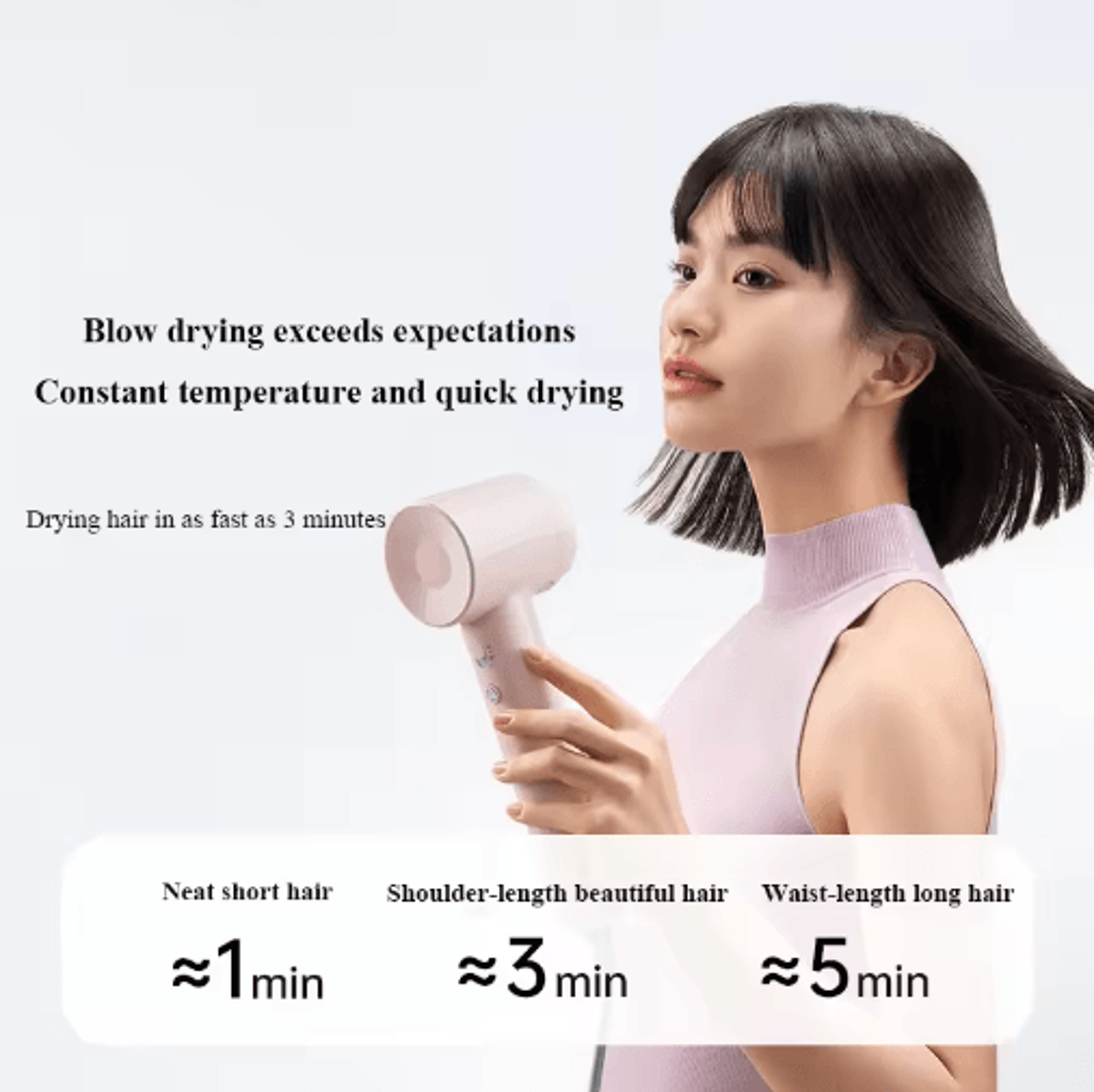 high-speed ionic hair dryer – 150,000 rpm lightweight fast-drying blow dryer with intelligent temperature control
