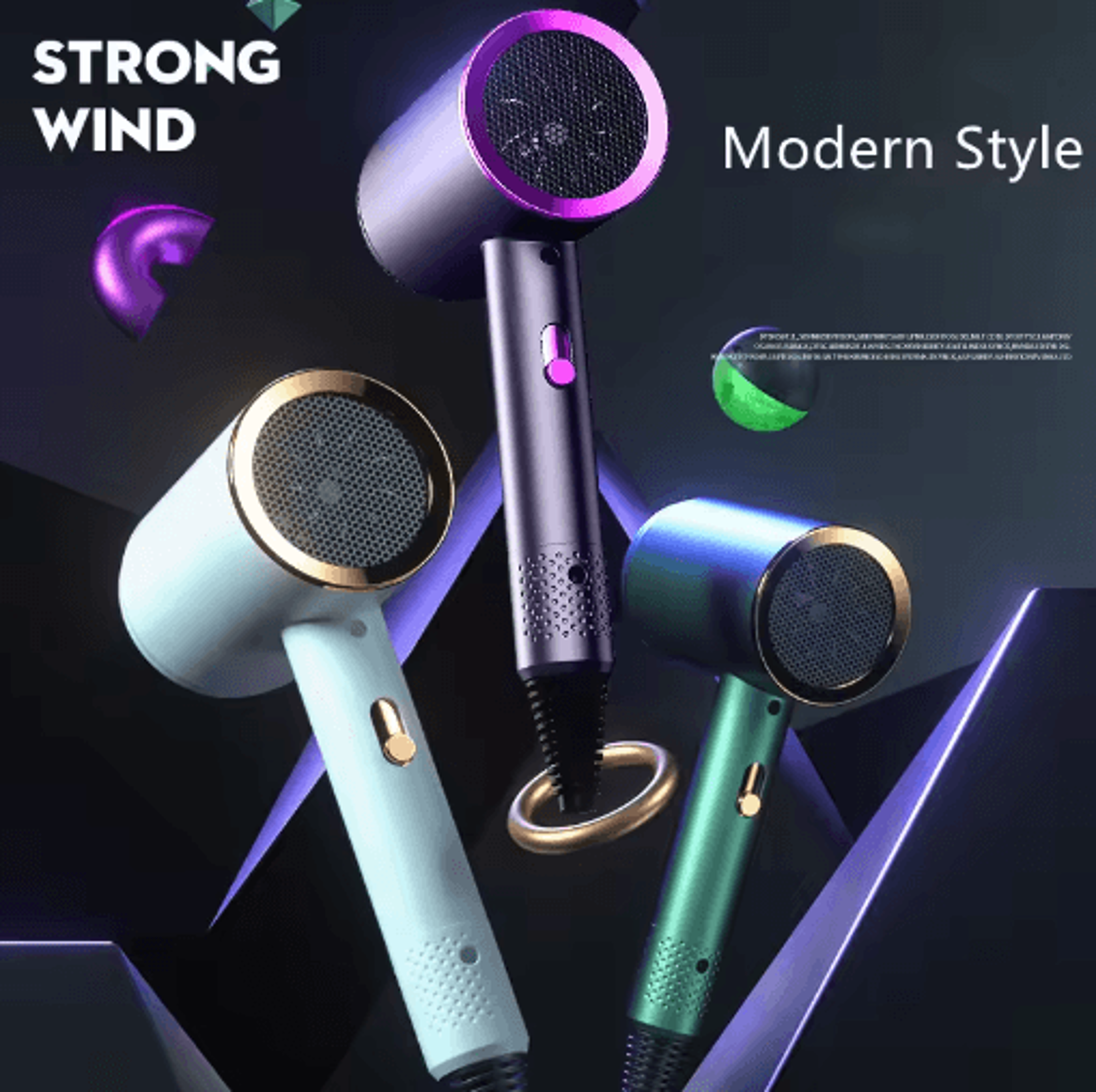 1200w professional ionic hair dryer – fast-drying negative ion blow dryer with strong airflow