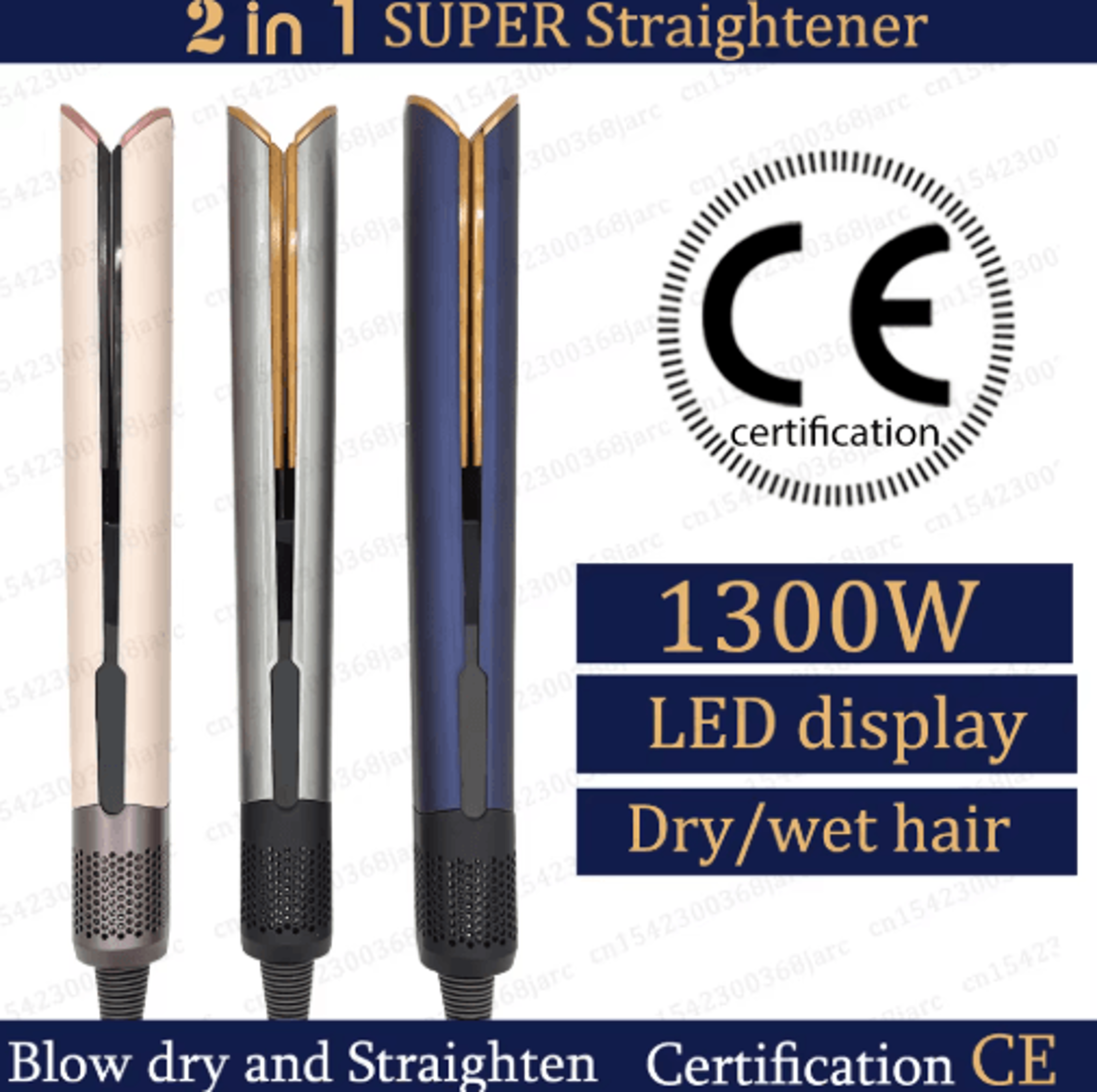 220v 2-in-1 professional hair straightener & dryer – ionic flat iron with digital display