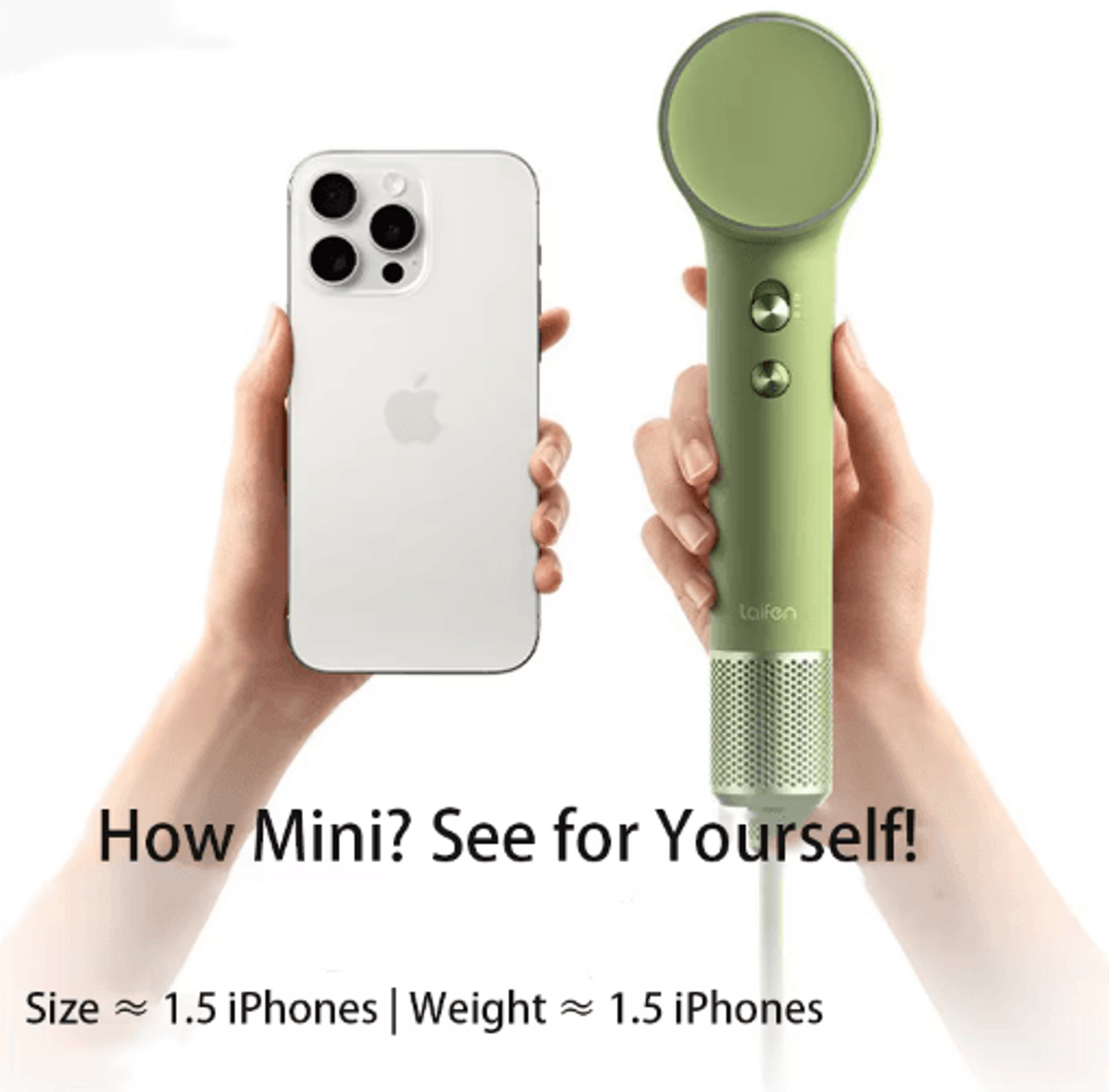 laifen mini high-speed hair dryer – ultra-lightweight 299g ionic blow dryer with child mode