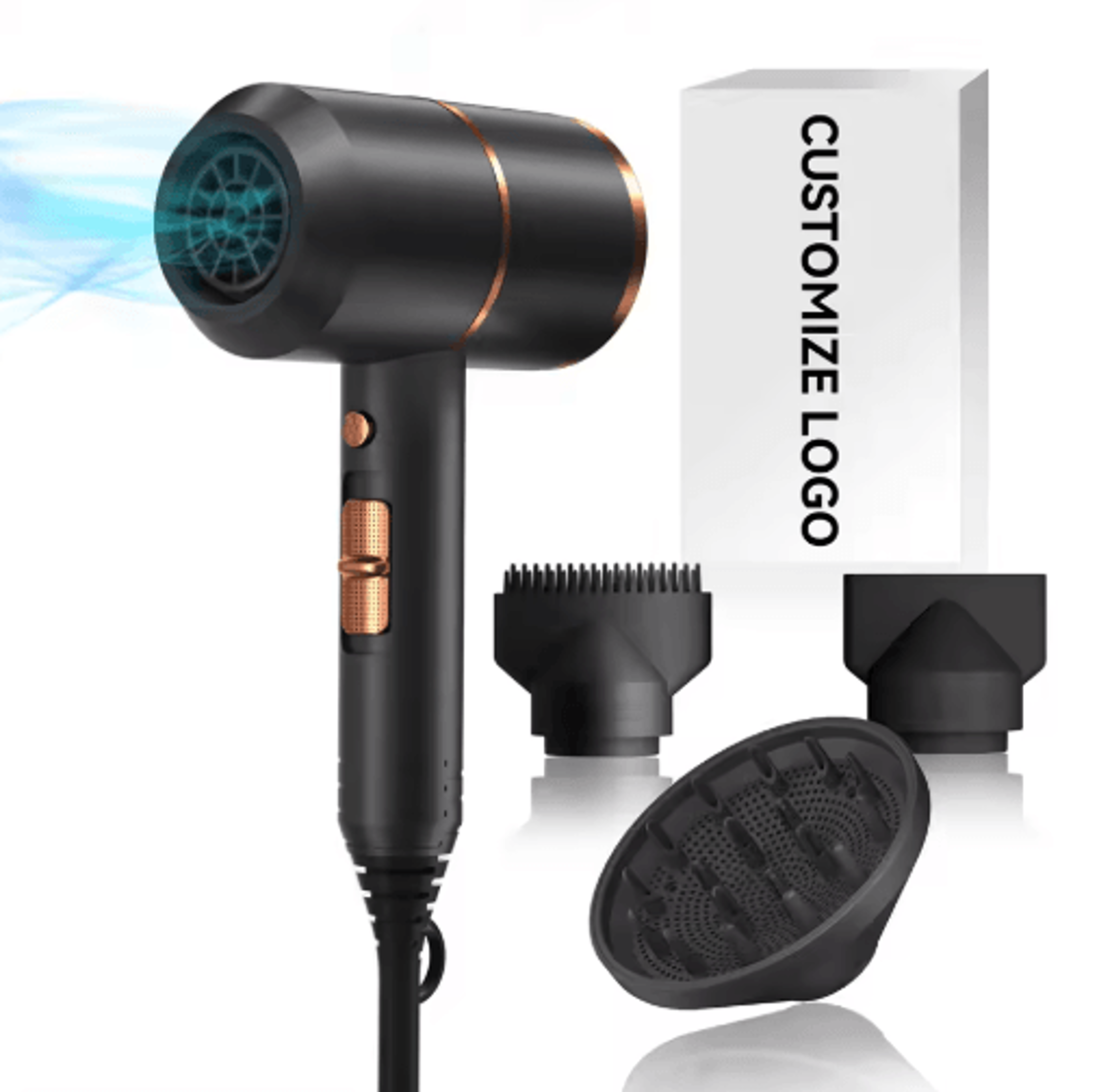 professional ionic hair dryer – powerful hot & cold air blow dryer for home, travel & salon use