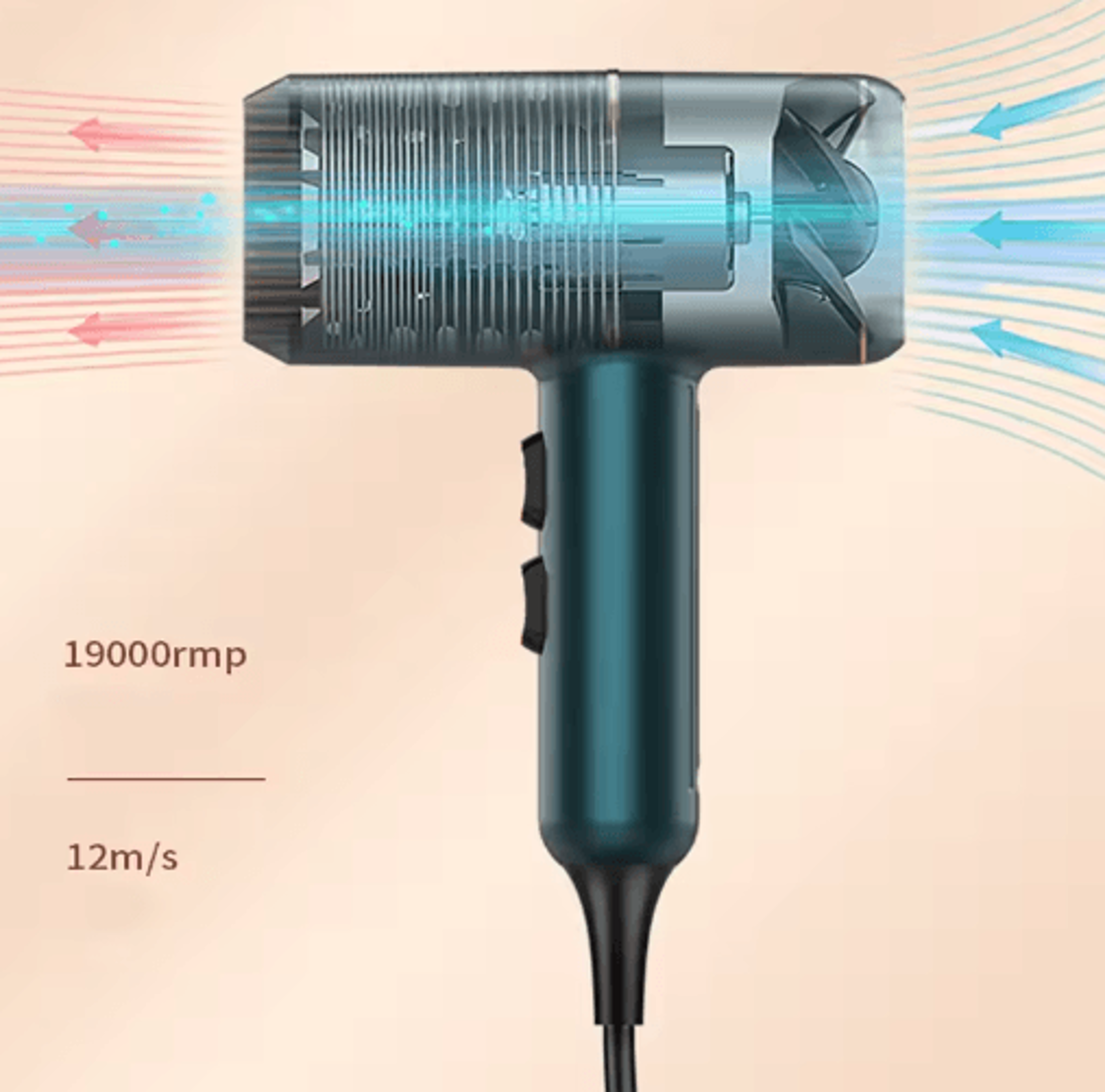 portable mini high-speed ionic hair dryer – lightweight fast-drying blow dryer for home & dorm use