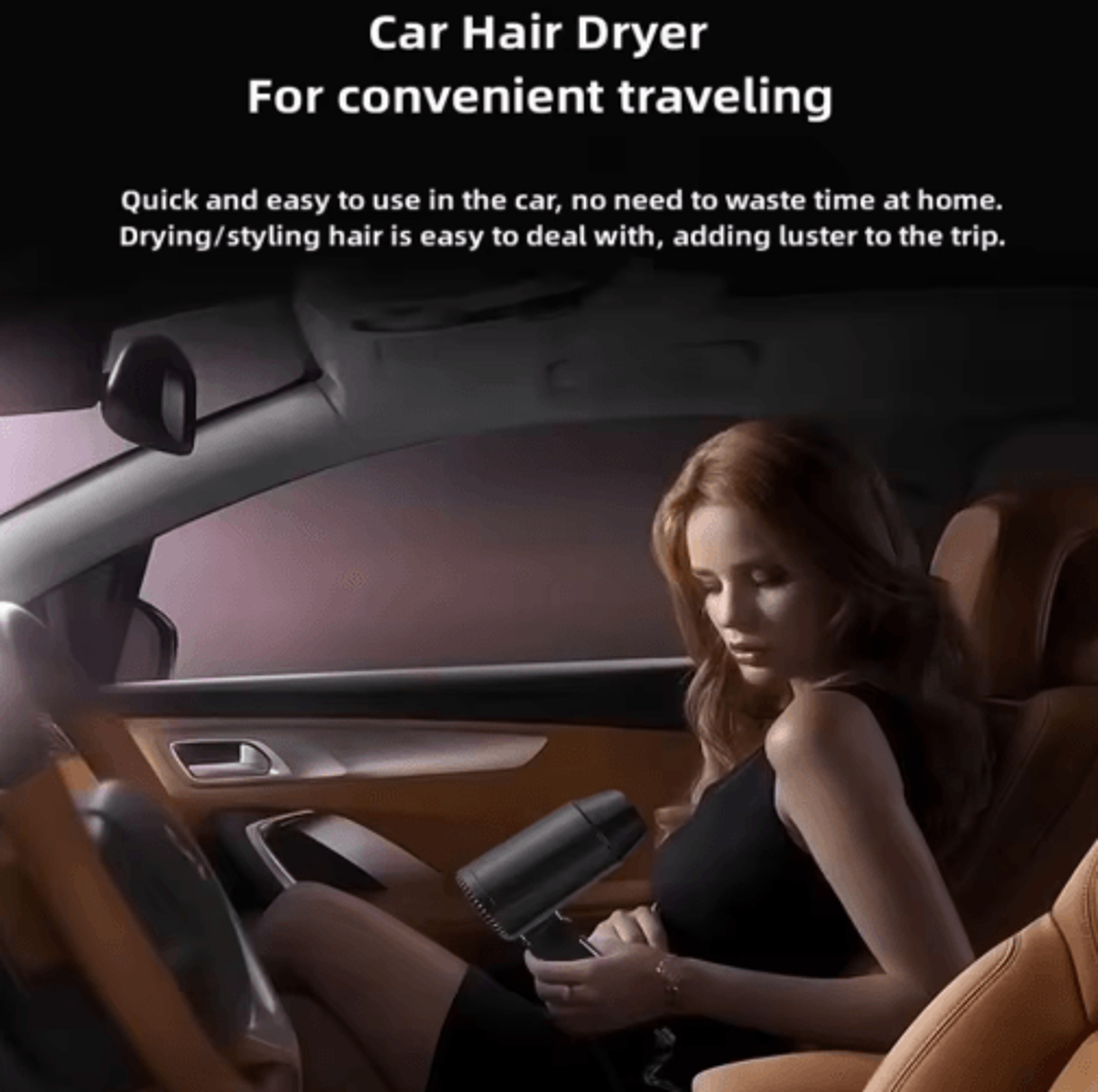 portable 12v car hair dryer – foldable hot & cold air blower with window defroster & adjustable speed