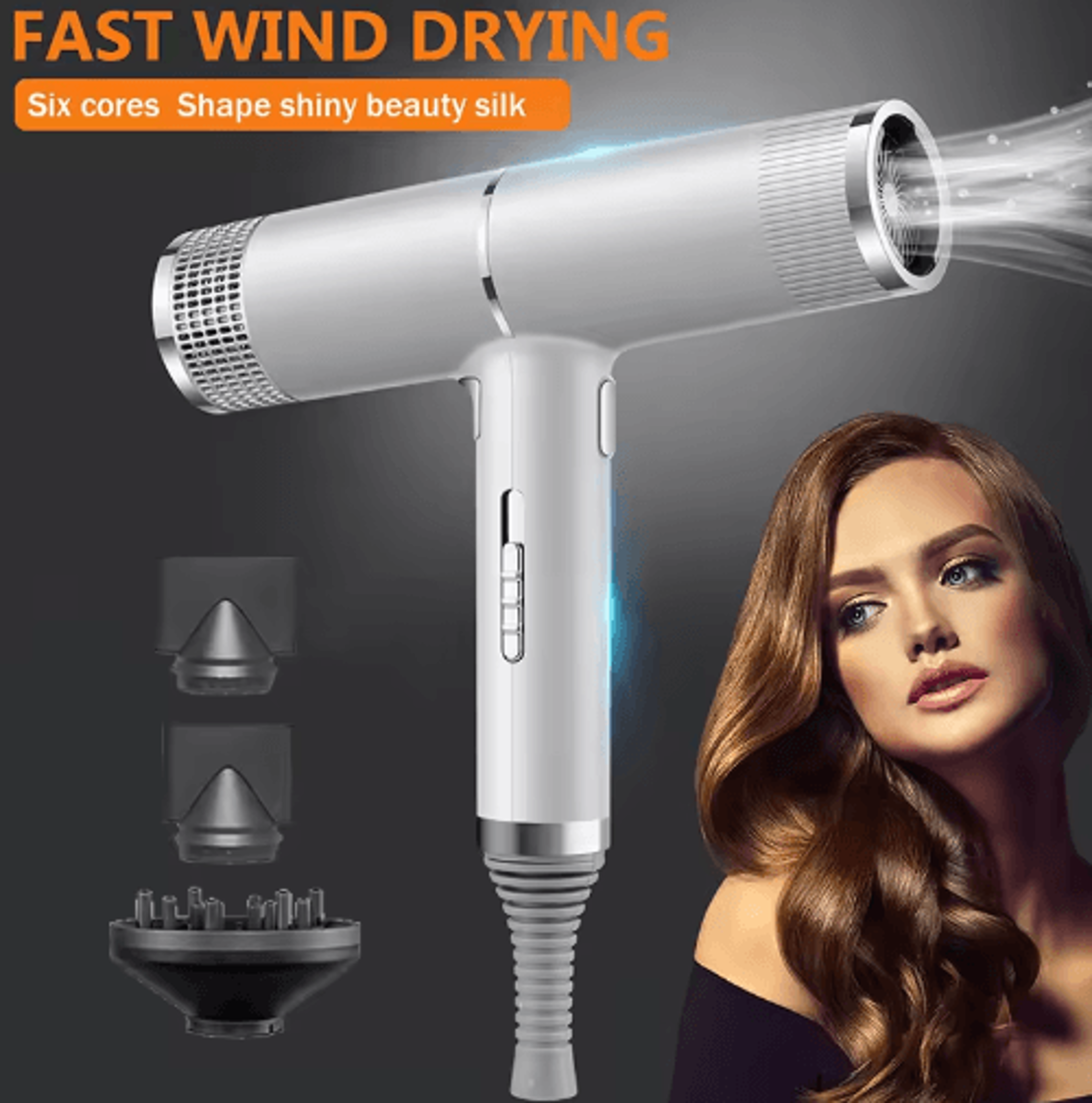 portable 700w high-speed ionic hair dryer – ultra-quiet blow dryer with hot & cold air