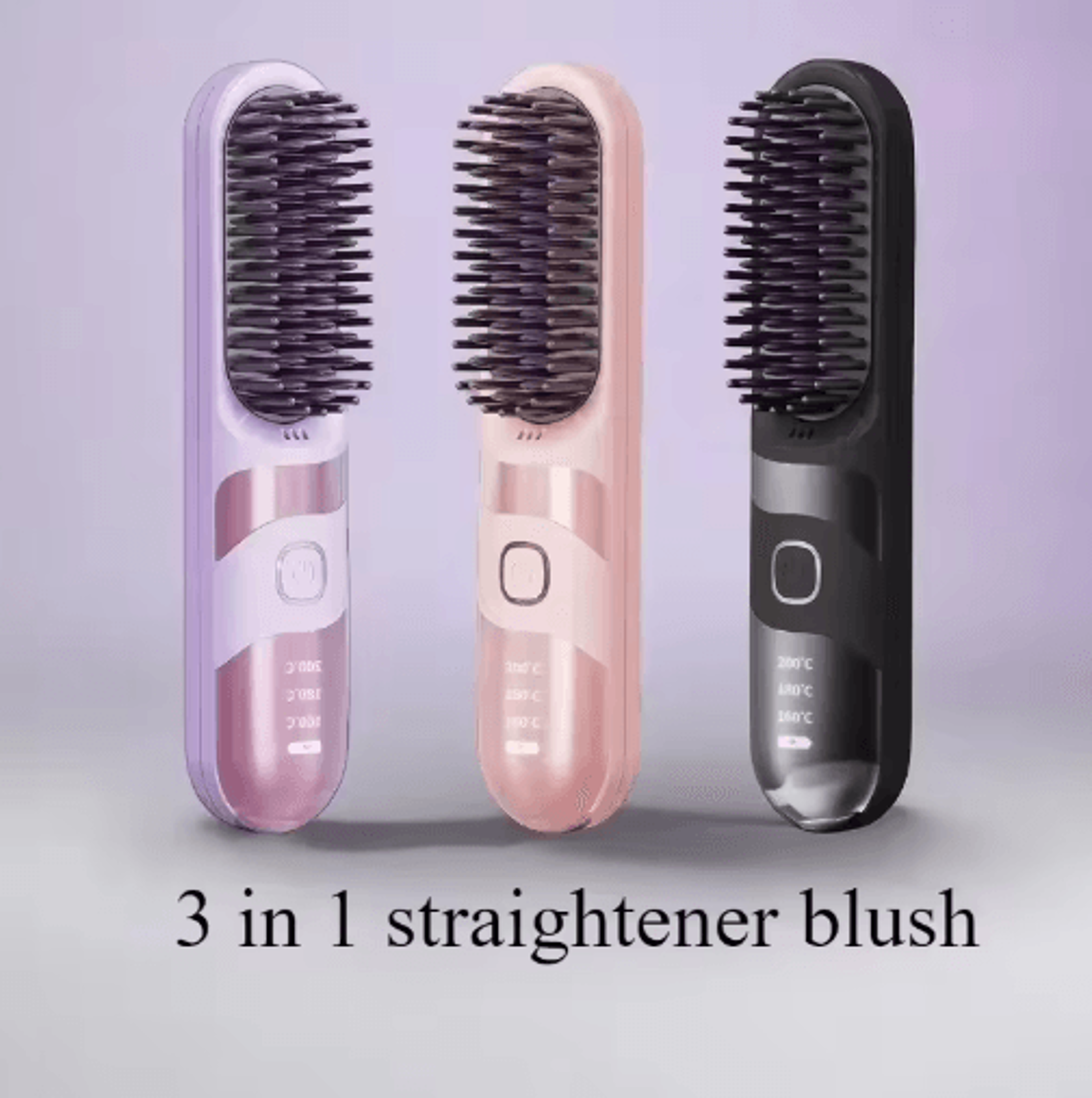cordless mini hair straightener brush – portable ionic hot comb for fast, on-the-go styling