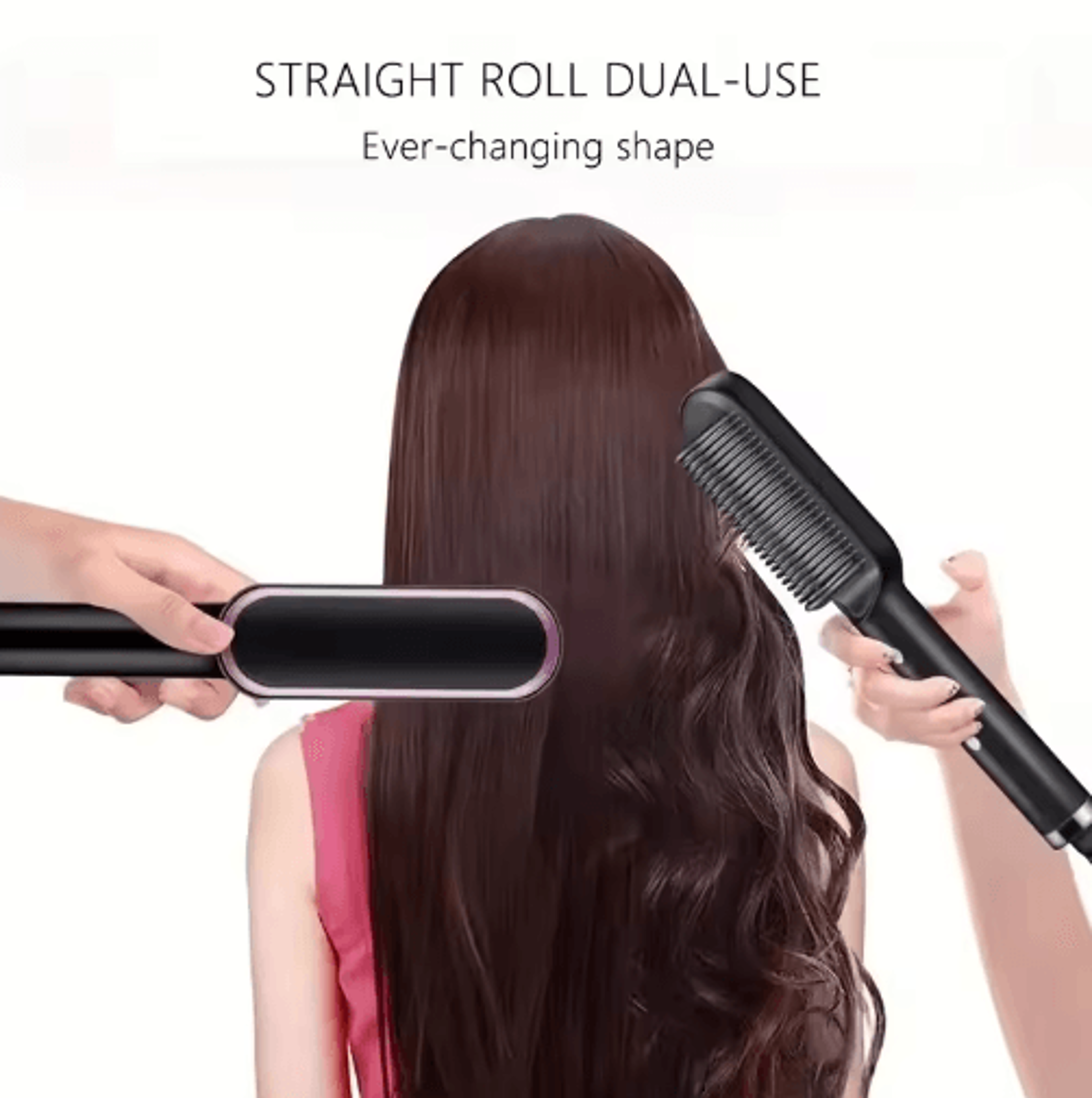 2-in-1 electric hair straightening comb – multifunctional hair straightener & curler