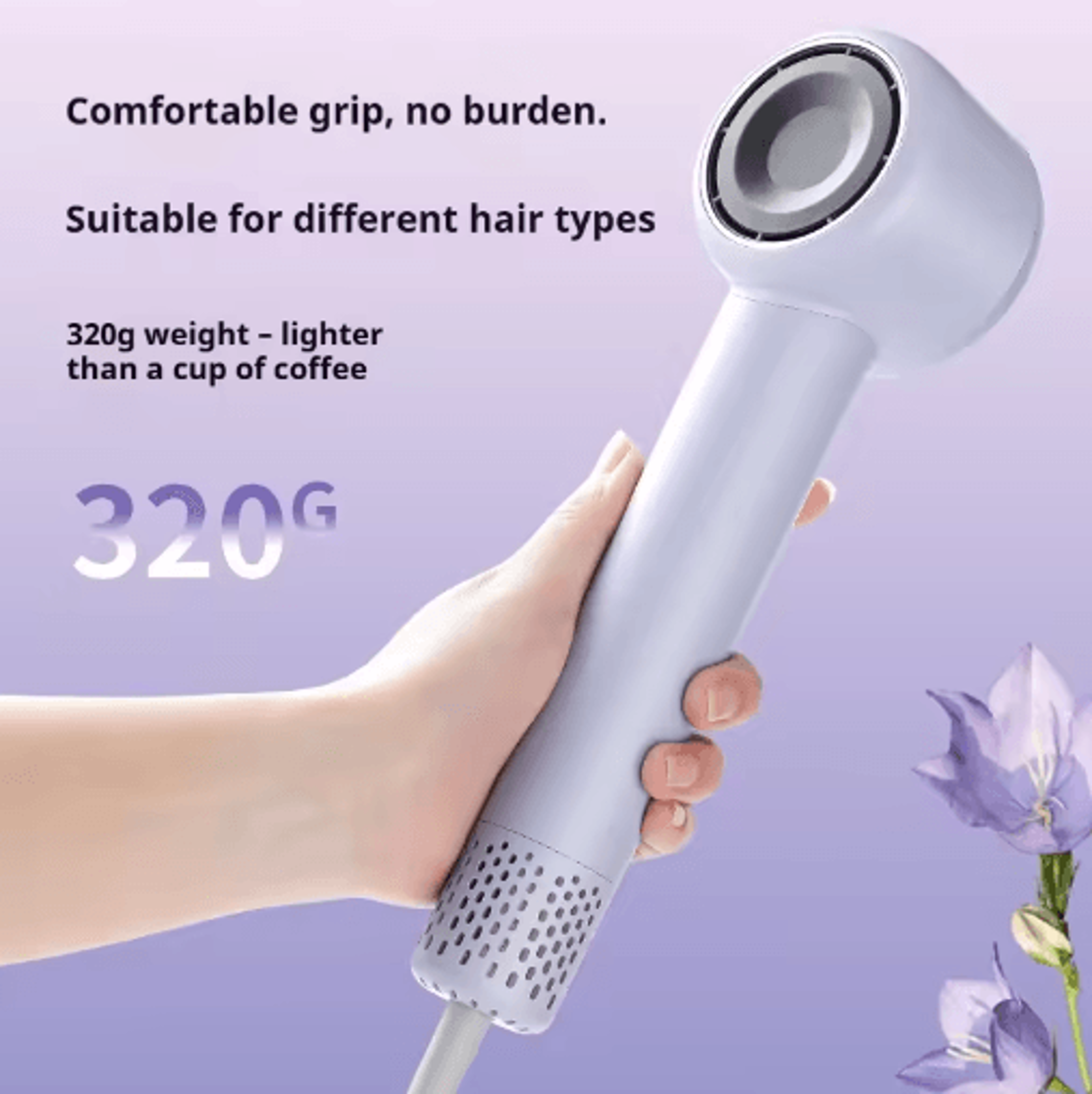 leafless high speed hair dryer – 110000 rpm negative ion blow dryer with smart temperature control