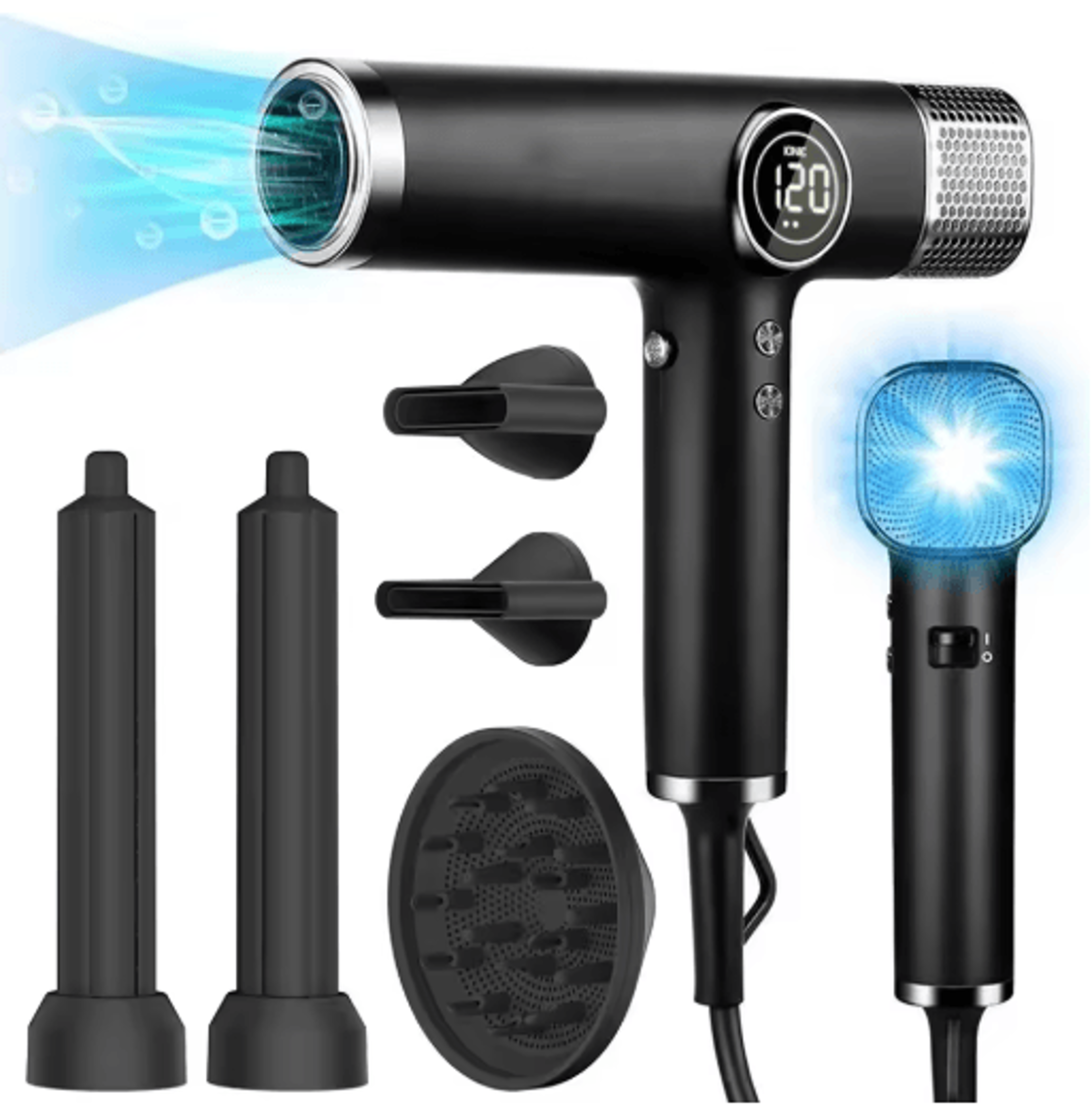 professional 1800w brushless high-speed hair dryer – negative ion salon blow dryer